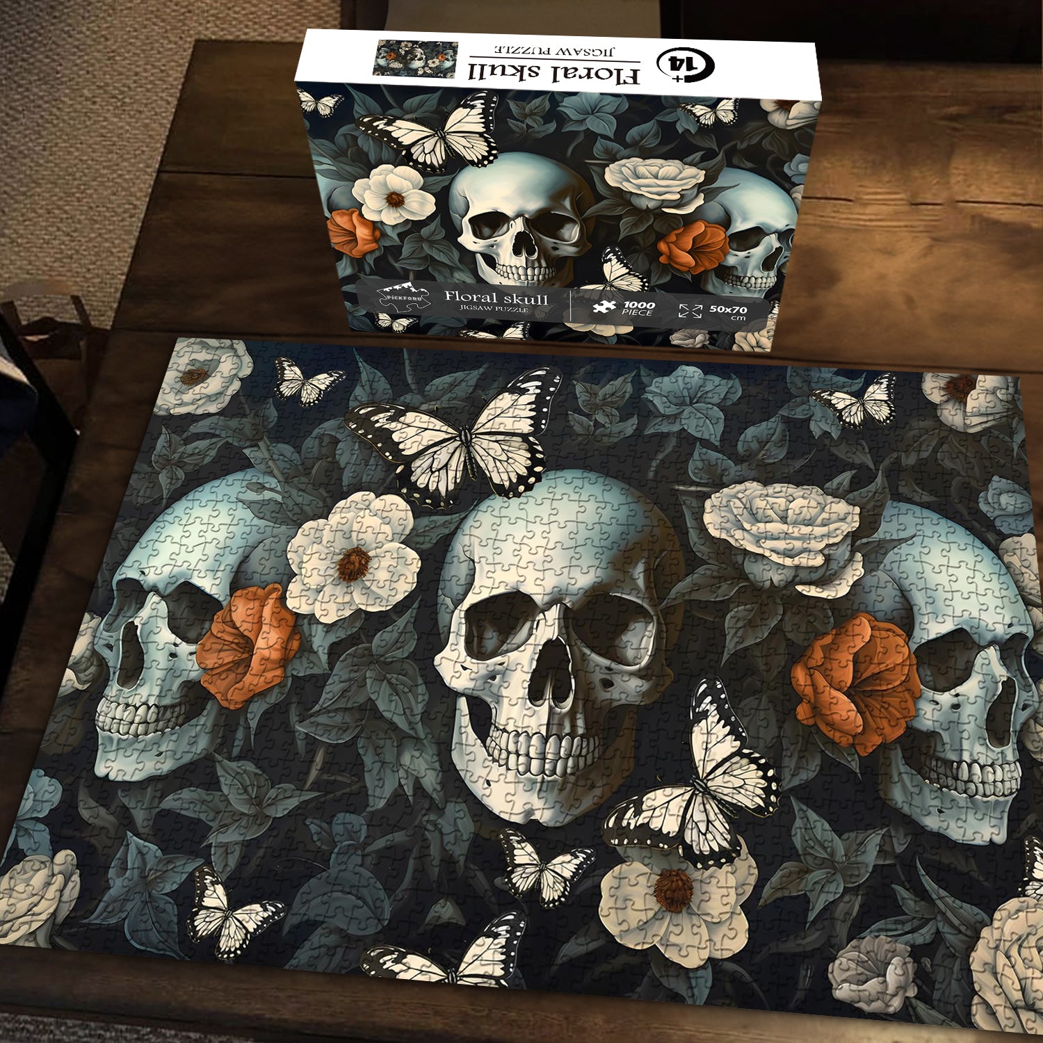 Floral Skull Jigsaw Puzzle 1000 Pieces