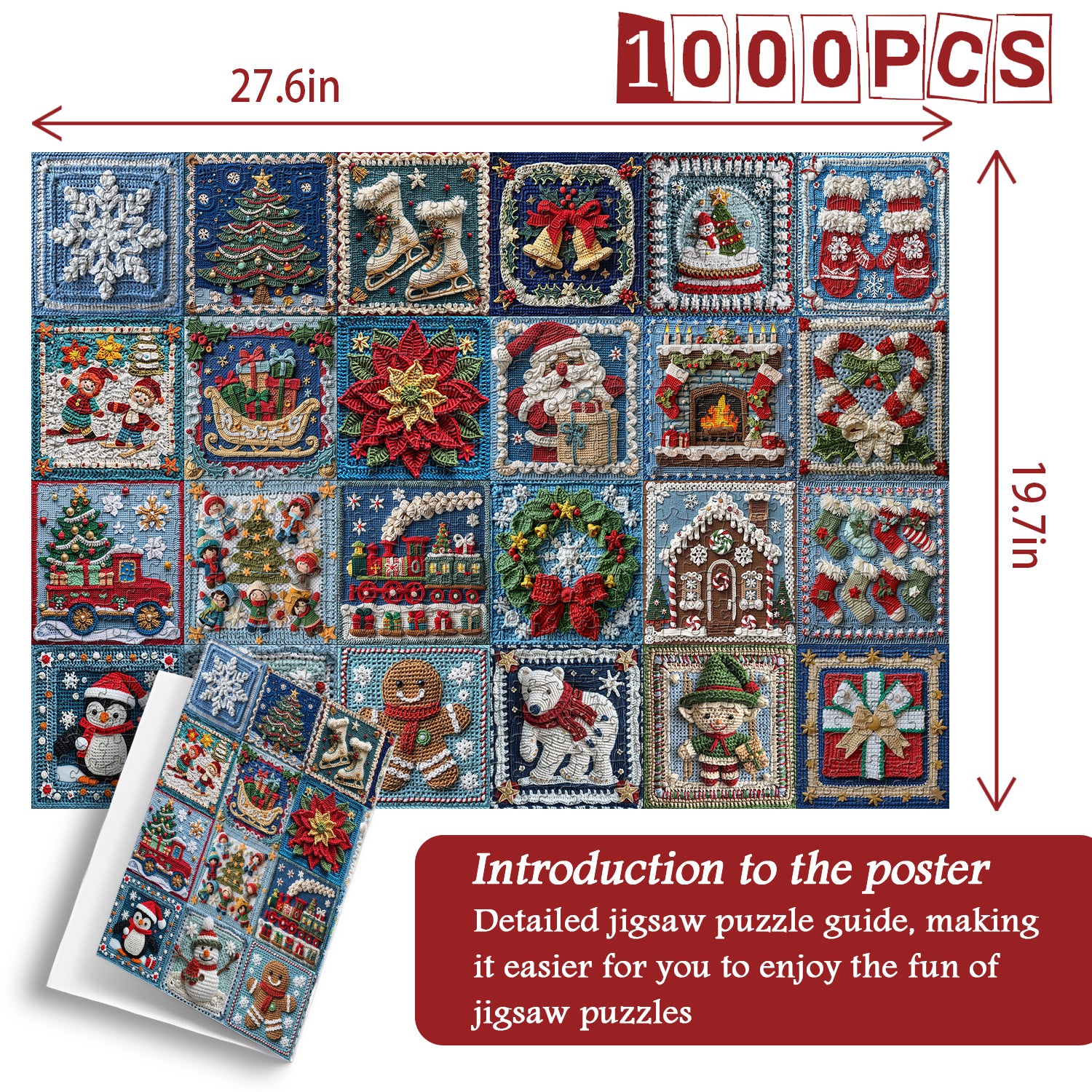 Blue Christmas Wonderland Jigsaw Puzzle 1000 Pieces