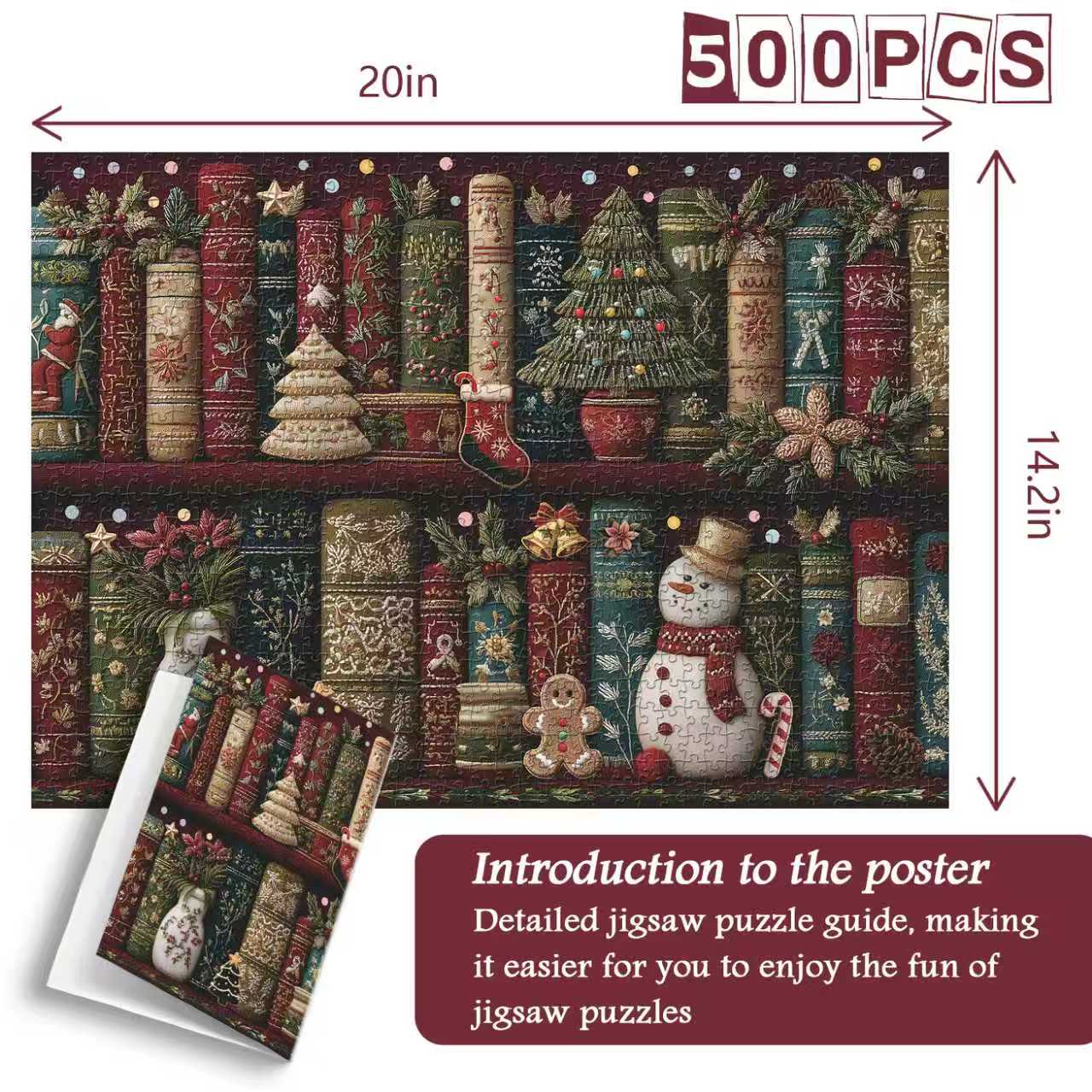 Christmas Embroidery Shelf Jigsaw Puzzle 500 Pieces