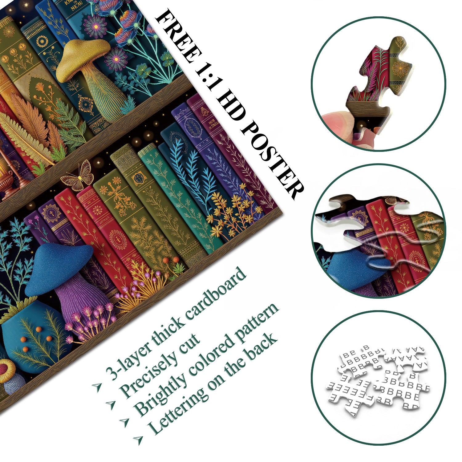 Enchanted Mushroom Library Jigsaw Puzzle 1000 Pieces