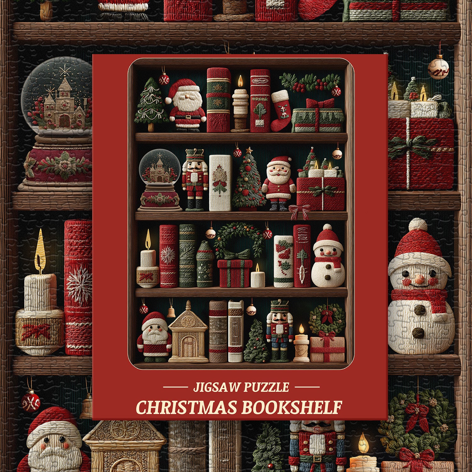 Christmas Bookshelf Jigsaw Puzzle 1000 Pieces