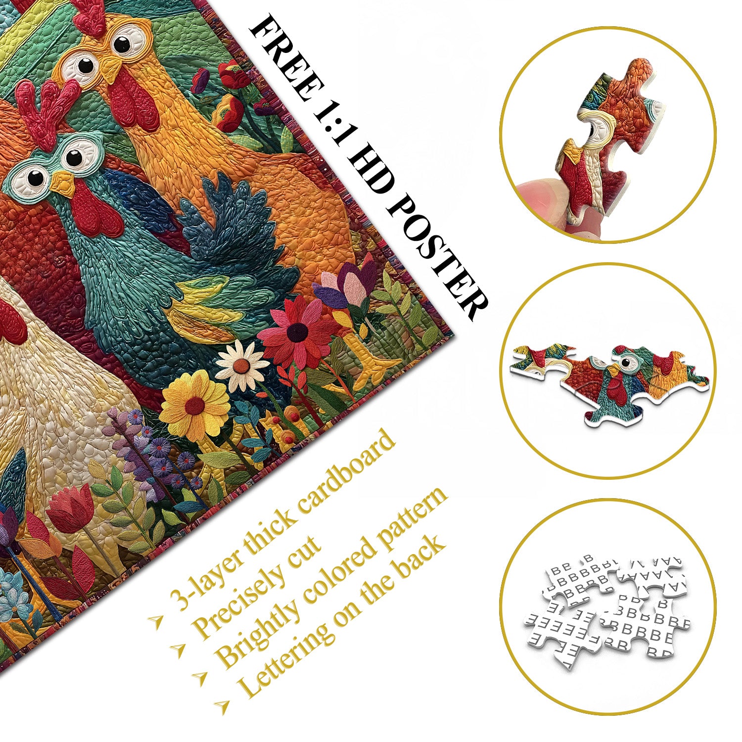 Funny Chicken Jigsaw Puzzle 1000 Pieces