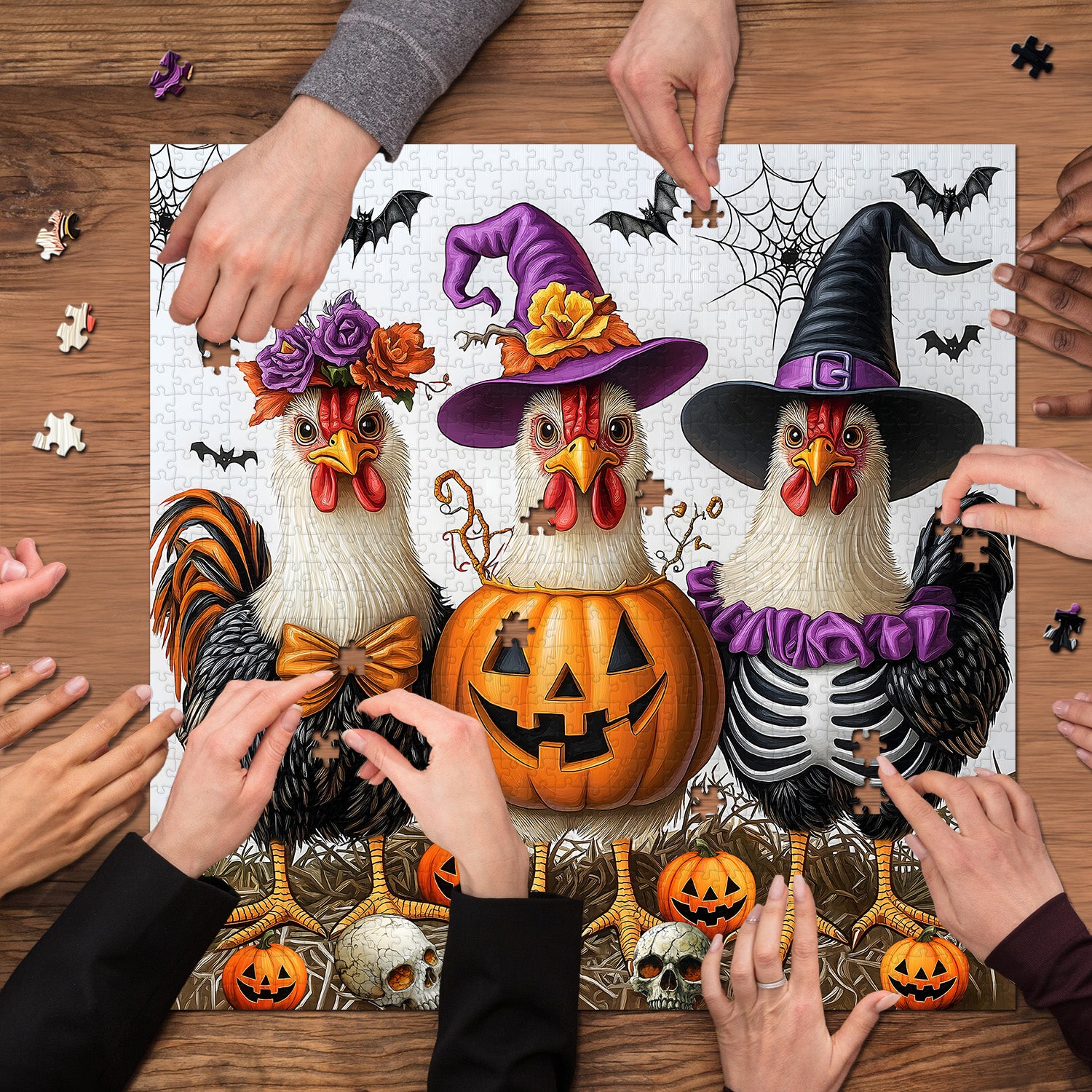 Halloween Trickster Chickens Jigsaw Puzzle 1000 Pieces