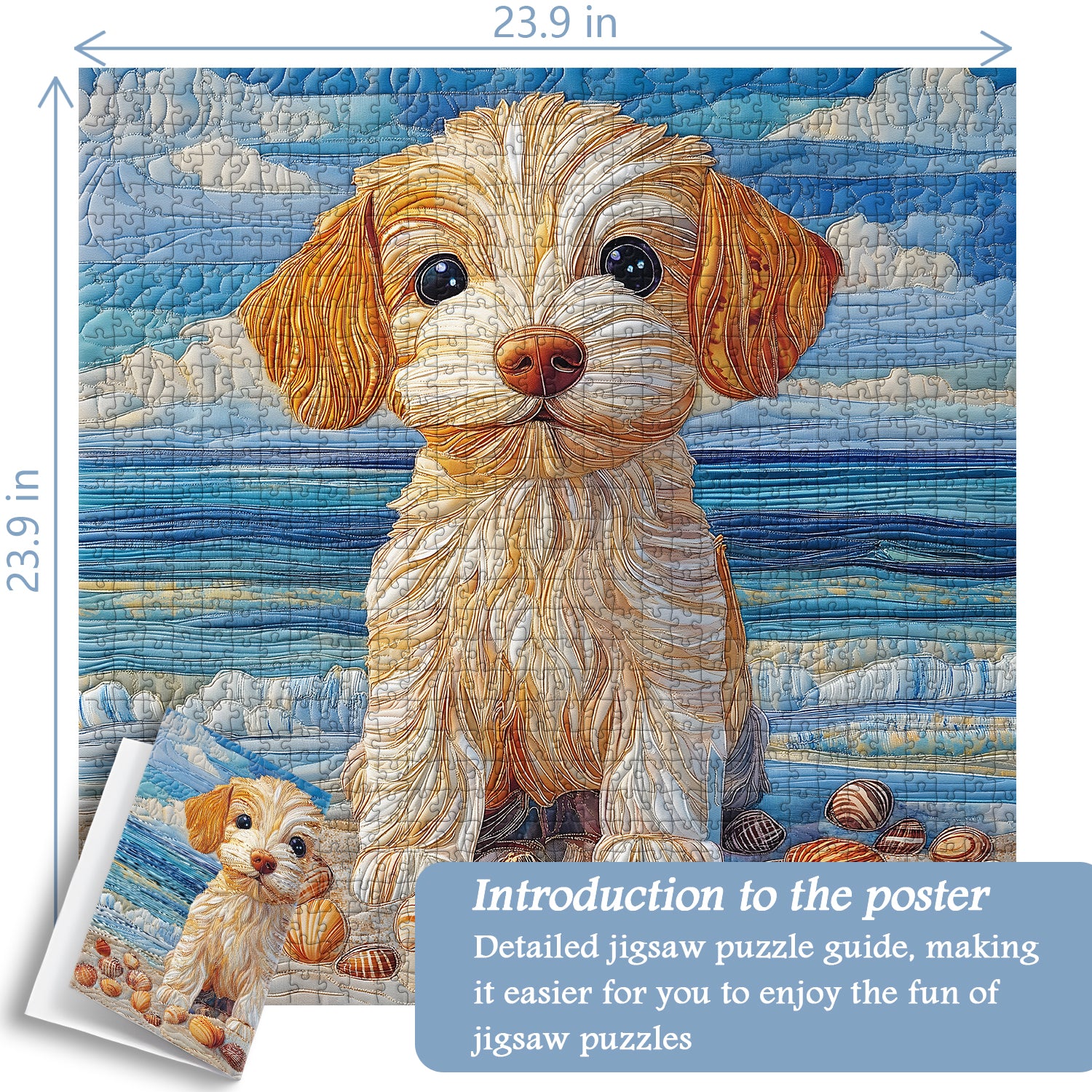 Fabric Puppy Jigsaw Puzzle 1000 Pieces