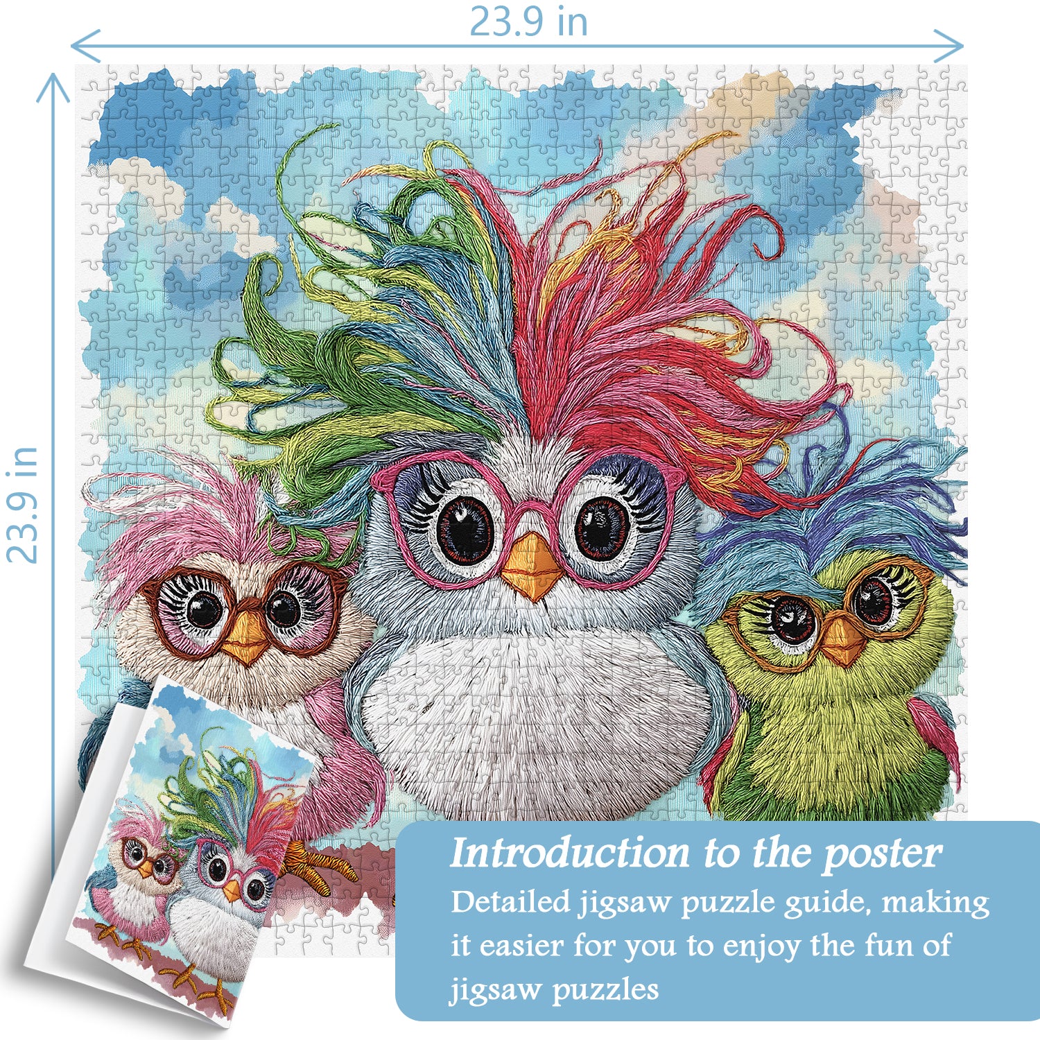 Colorful Funny Chicks Jigsaw Puzzle 1000 Pieces