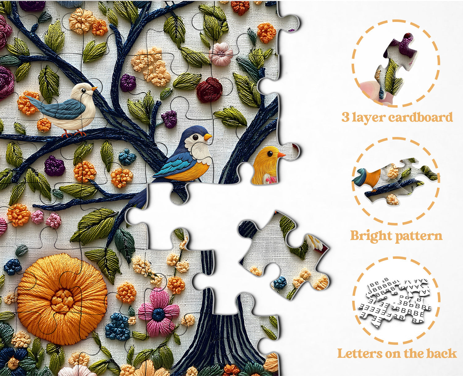 Petal Birds Jigsaw Puzzle 1000 Pieces