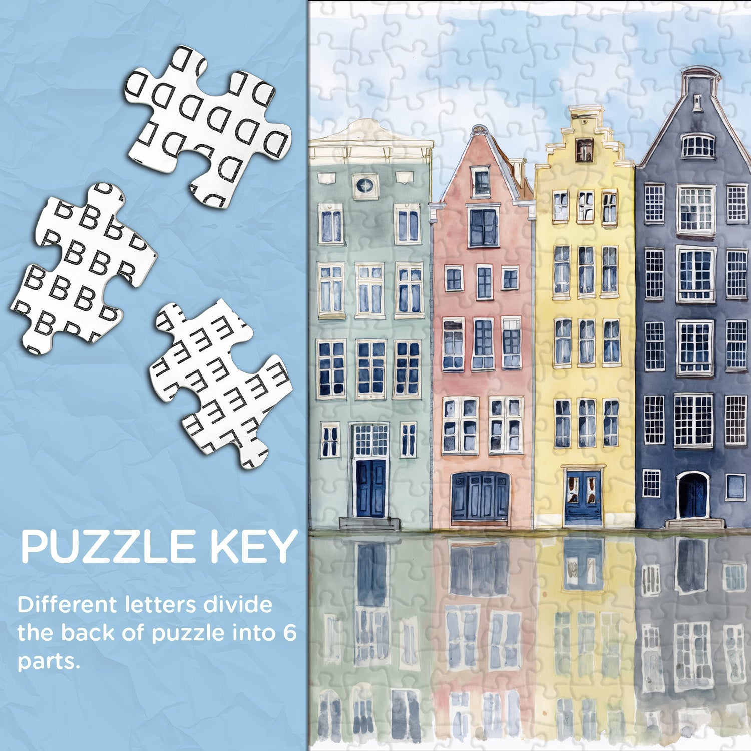 Canal Houses Jigsaw Puzzle 1000 Pieces