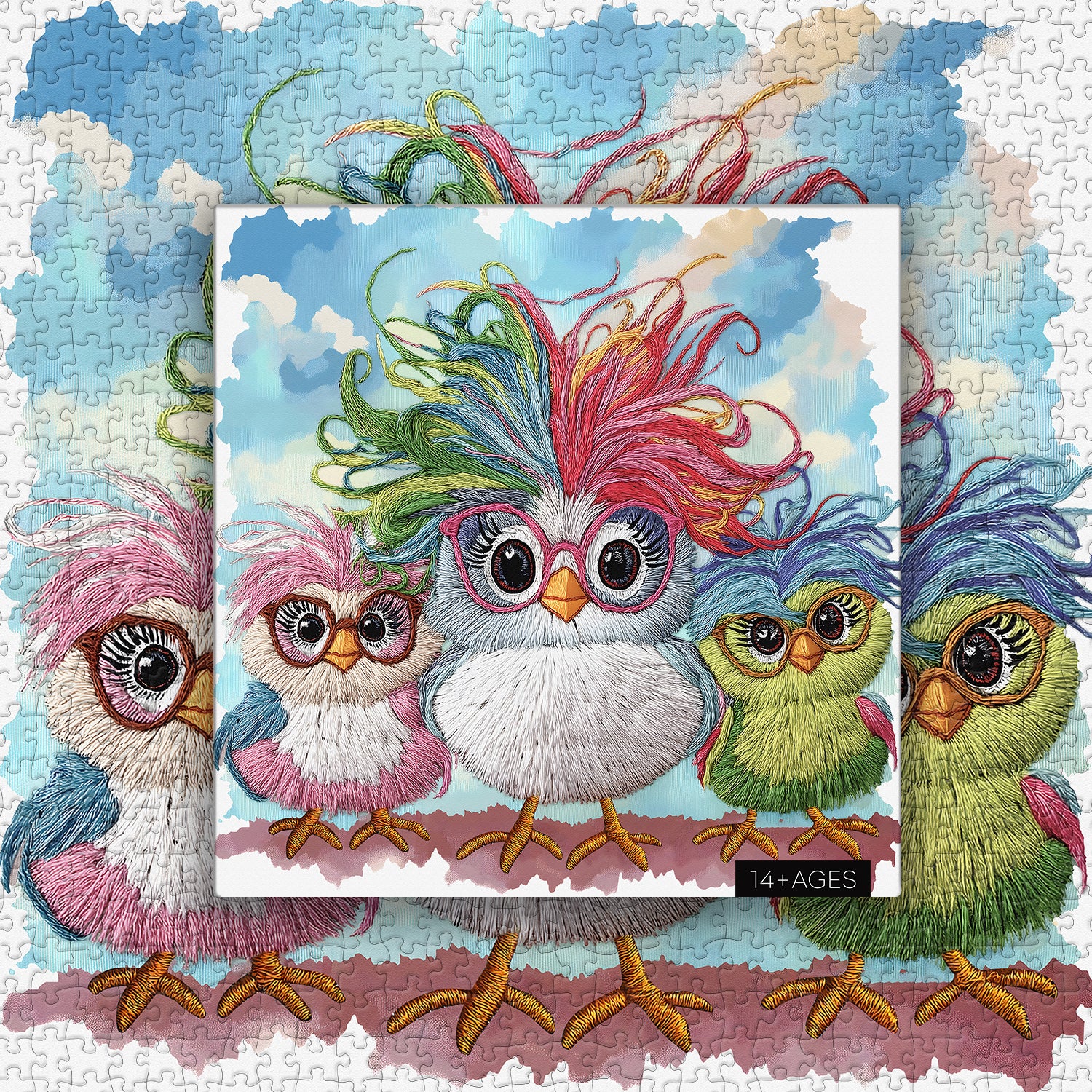 Colorful Funny Chicks Jigsaw Puzzle 1000 Pieces