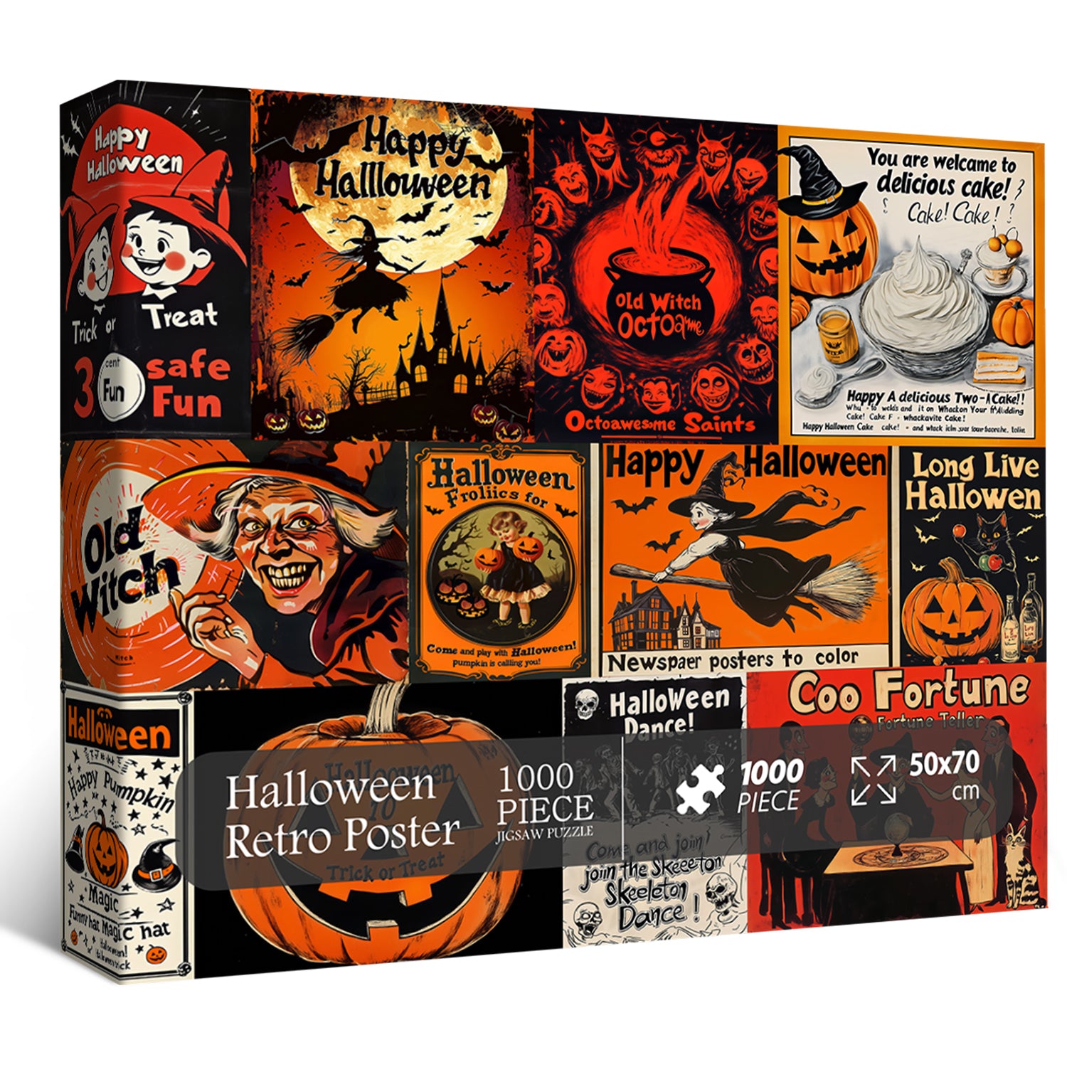 Halloween Retro Poster Puzzle 1000 Teile