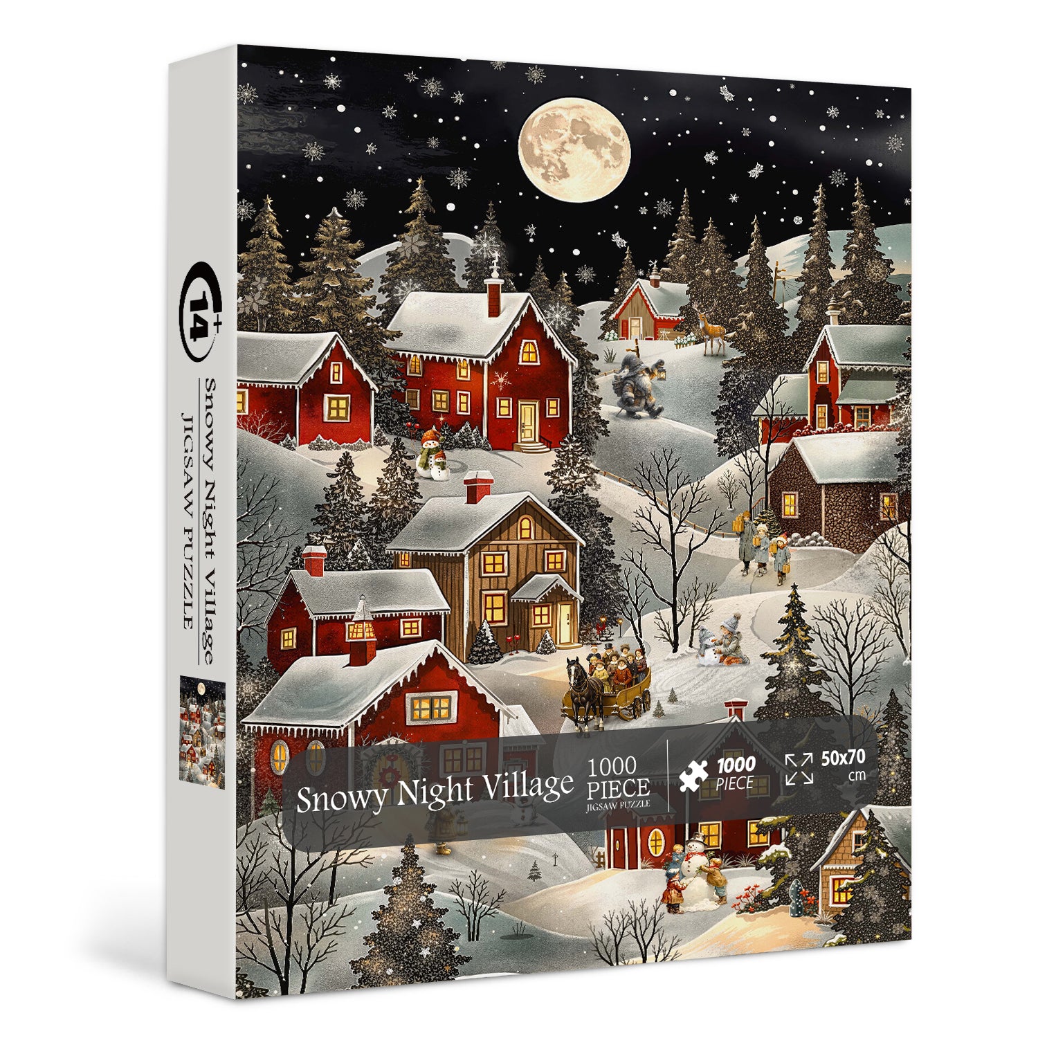 Snowy Night Village Jigsaw Puzzle 1000 Pieces