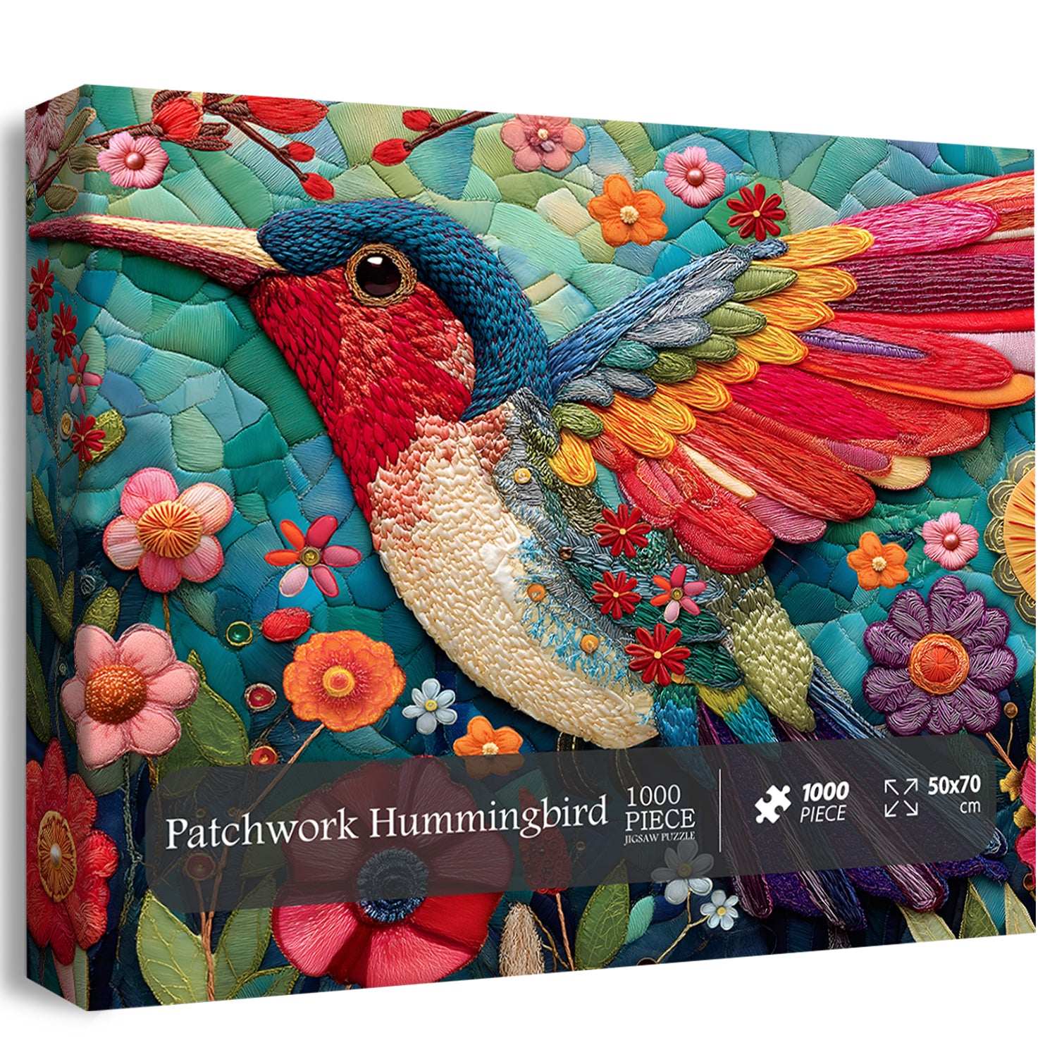 Patchwork Hummingbird Jigsaw Puzzle 1000 Pieces