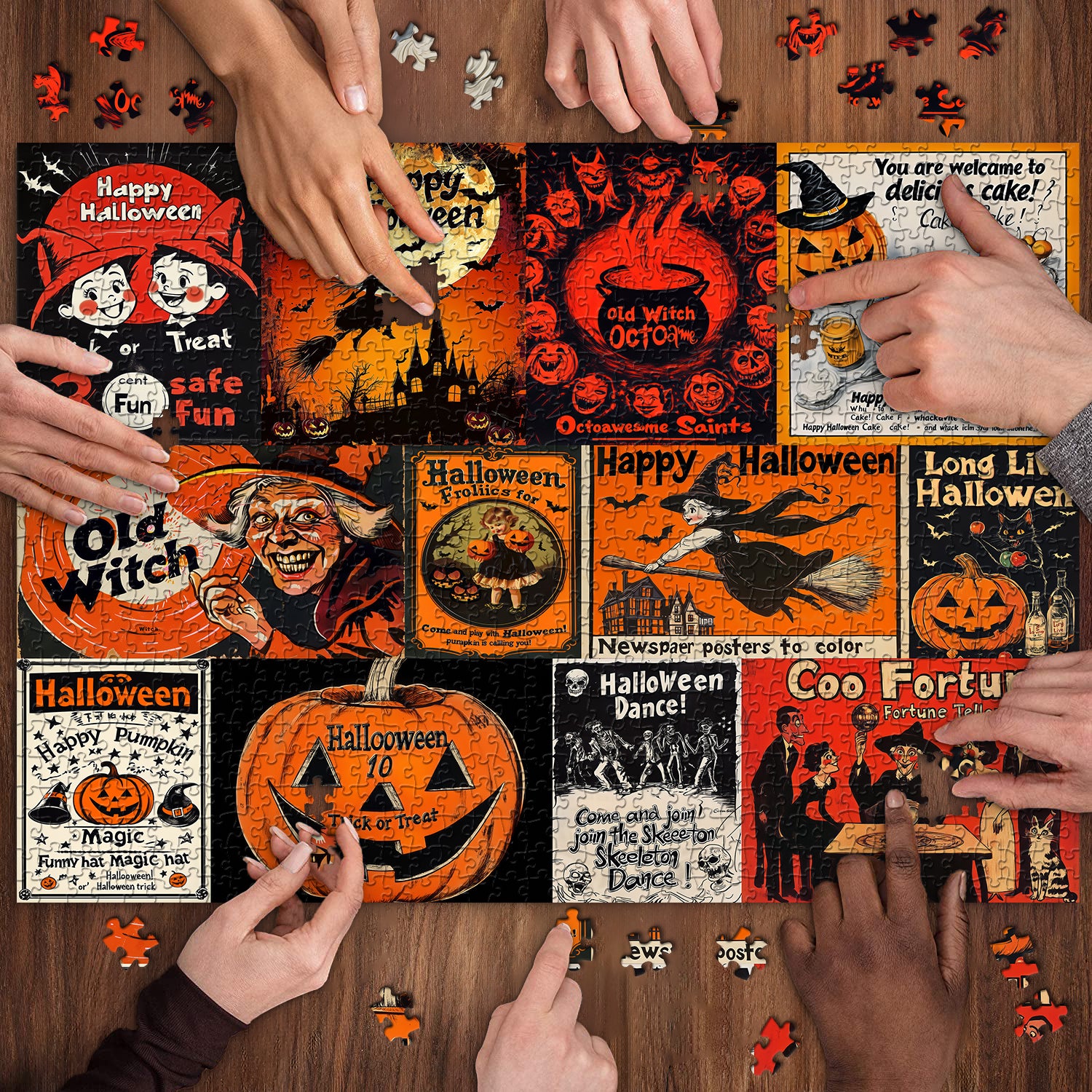 Halloween Retro Poster Puzzle 1000 Teile