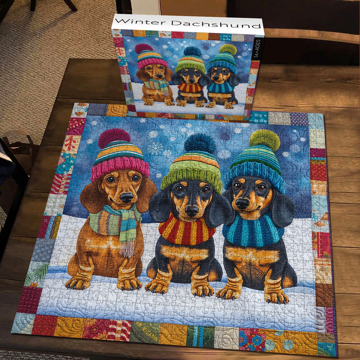 Winter Dachshunds Jigsaw Puzzle 1000 Pieces