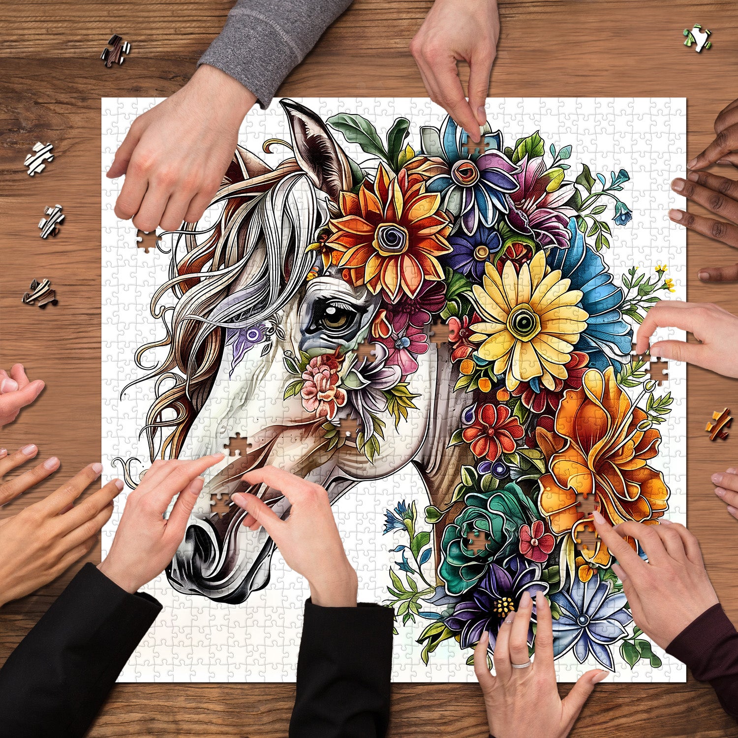 Blumenpferd Puzzle 1000 Stücke