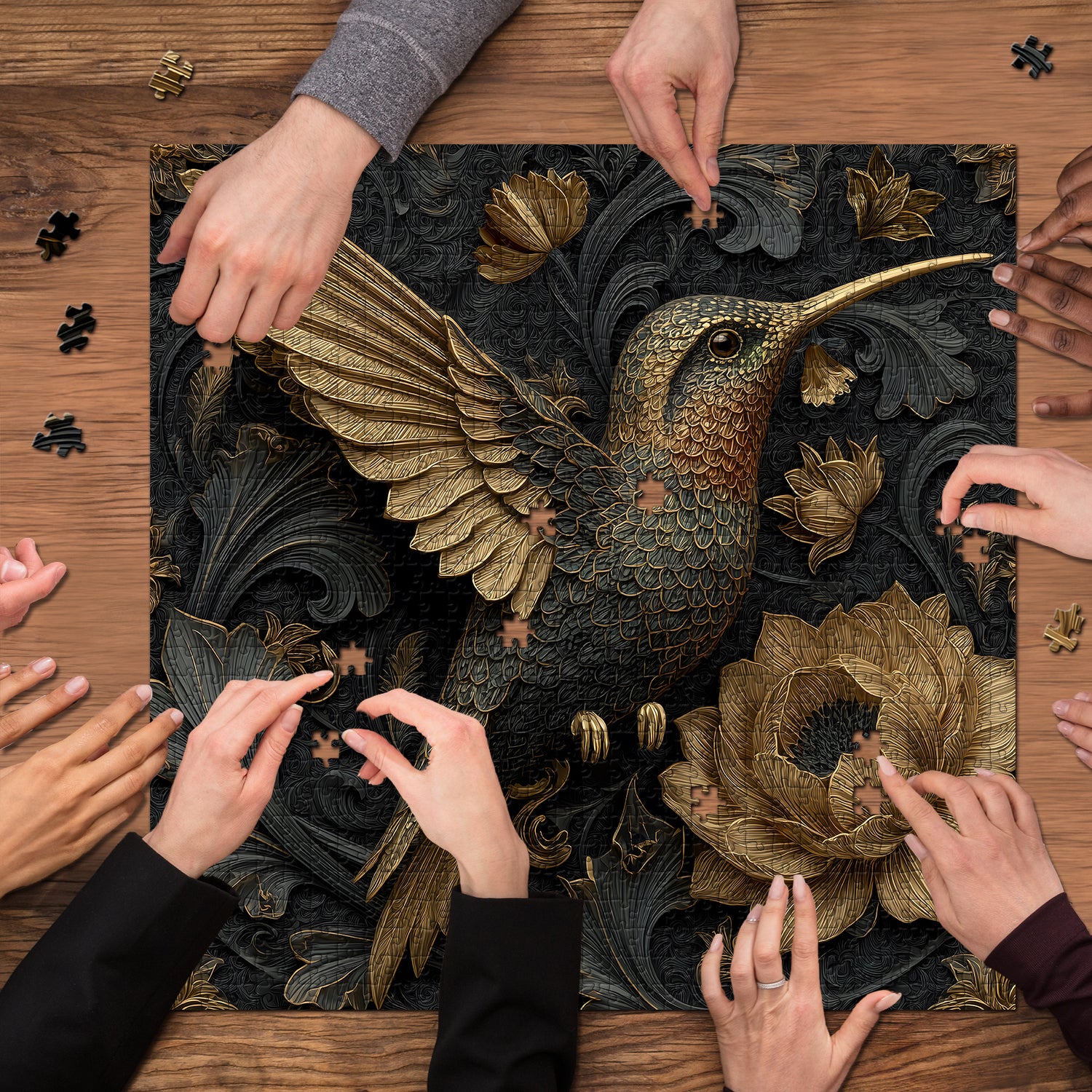 Golden Hummingbird Jigsaw Puzzle 1000 Pieces