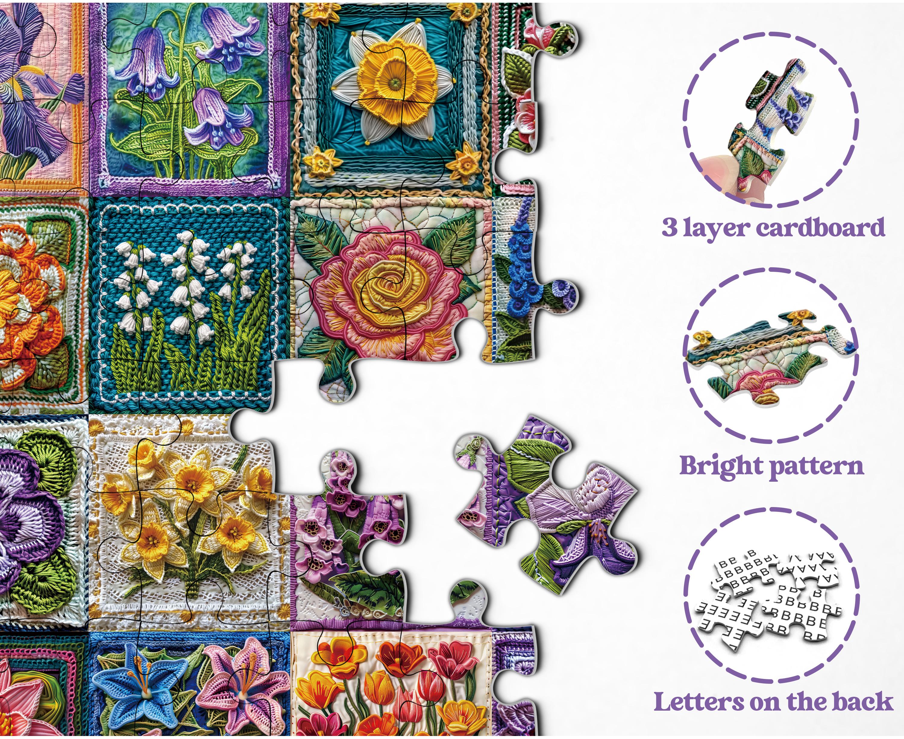 Crochet Flowers Collection Jigsaw Puzzles 1000 Pieces