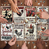Verrückte kämpfende Hühnchen -Puzzle 1000 Stücke