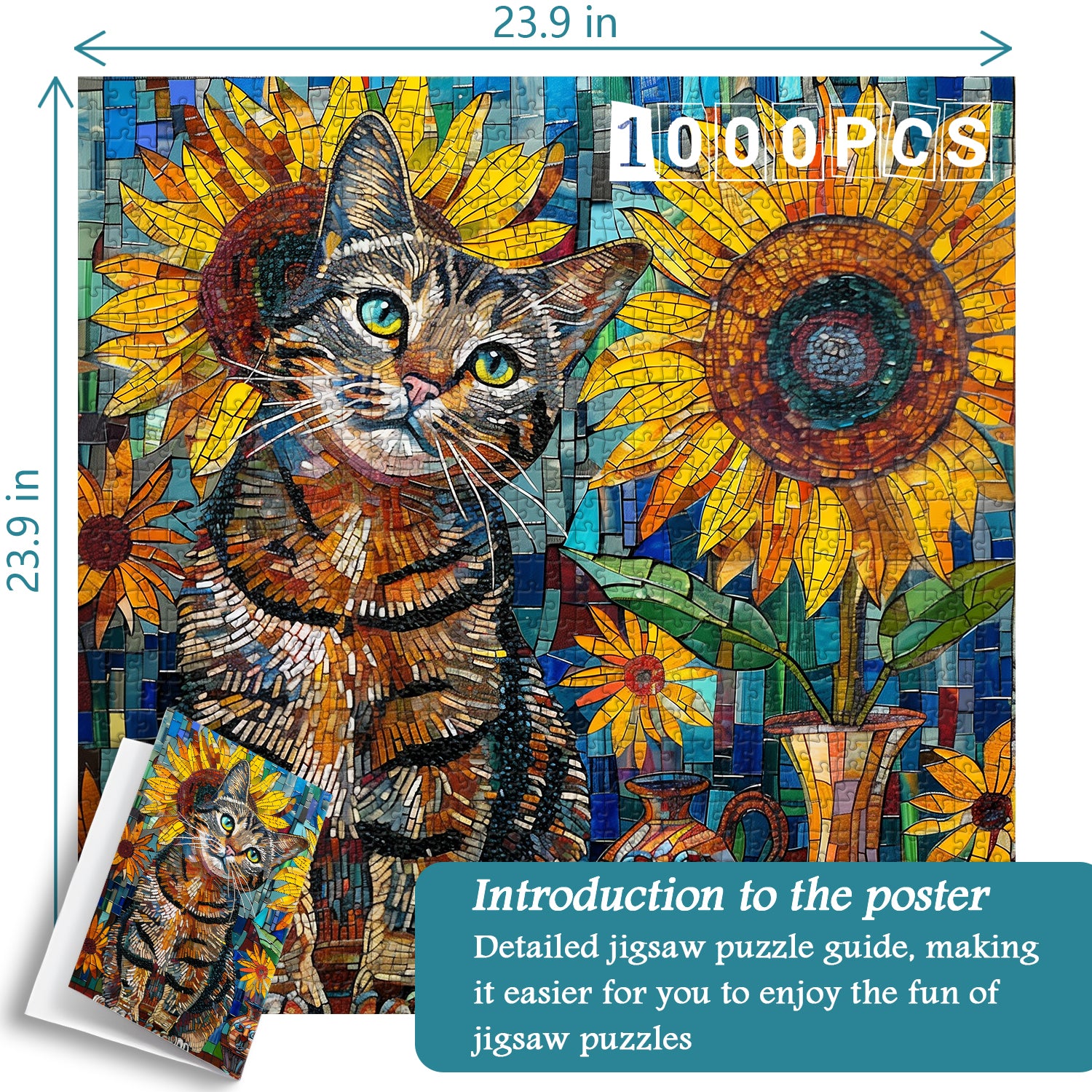 Sonnenblumenkatze Puzzle 1000 Stücke