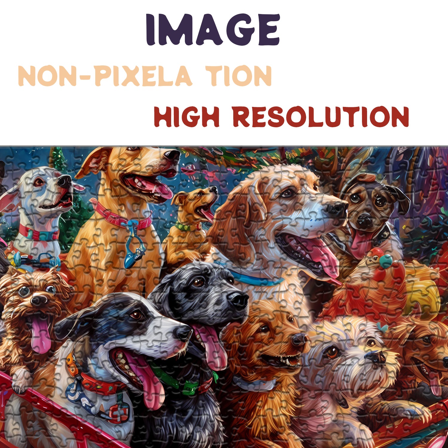 BBOLDIN® Weihnachten Vergnügungspark Hund Jigsaw Puzzle 1000 Stücke