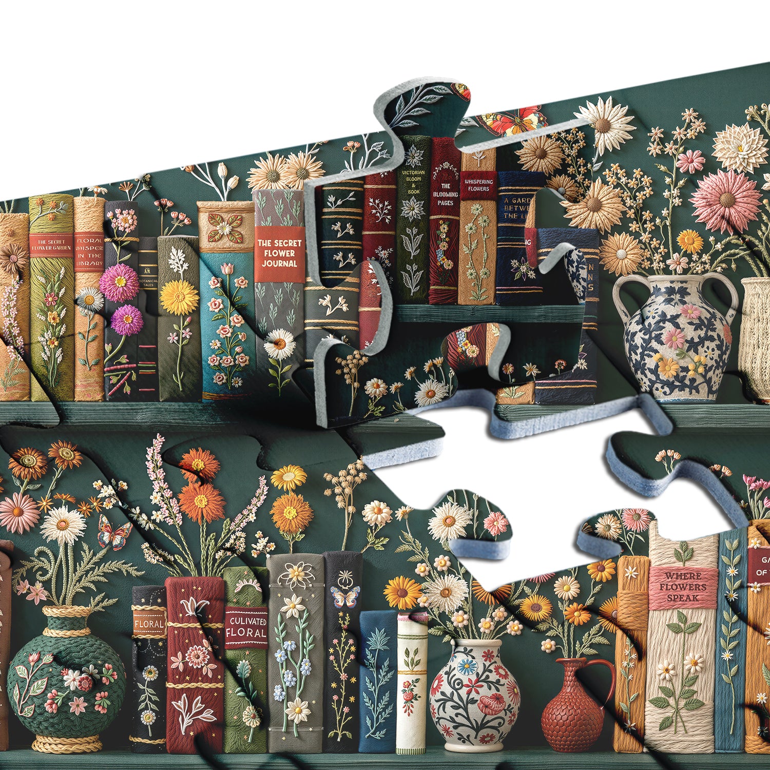 Blooming Bookshelf Jigsaw Puzzle 1000 Pieces