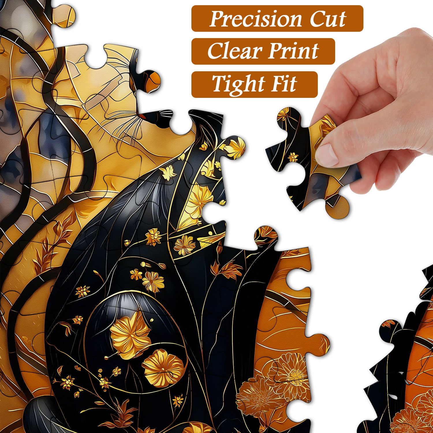 Black Gold Cat Jigsaw Puzzle 1000 Pieces