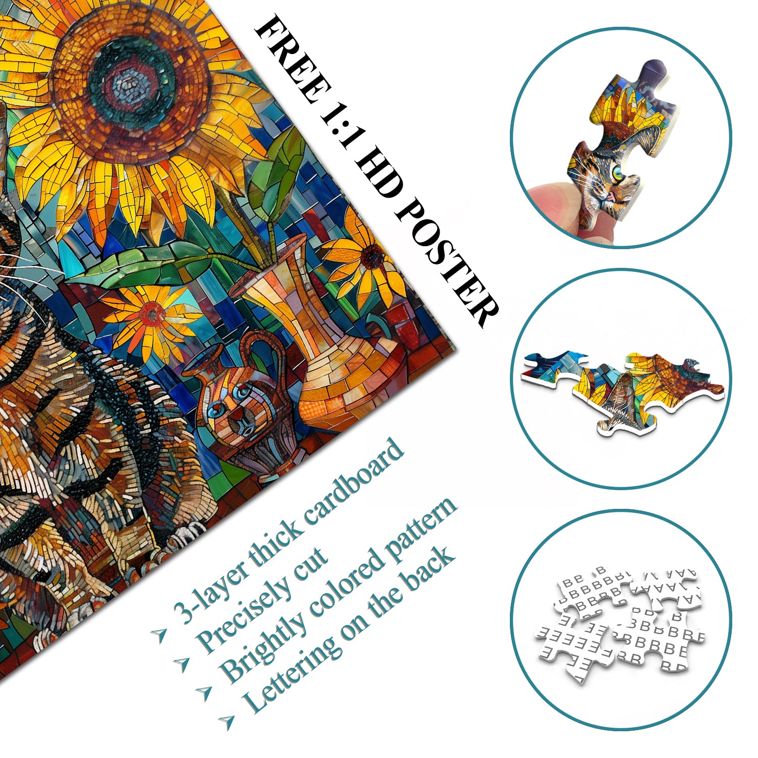 Sonnenblumenkatze Puzzle 1000 Stücke