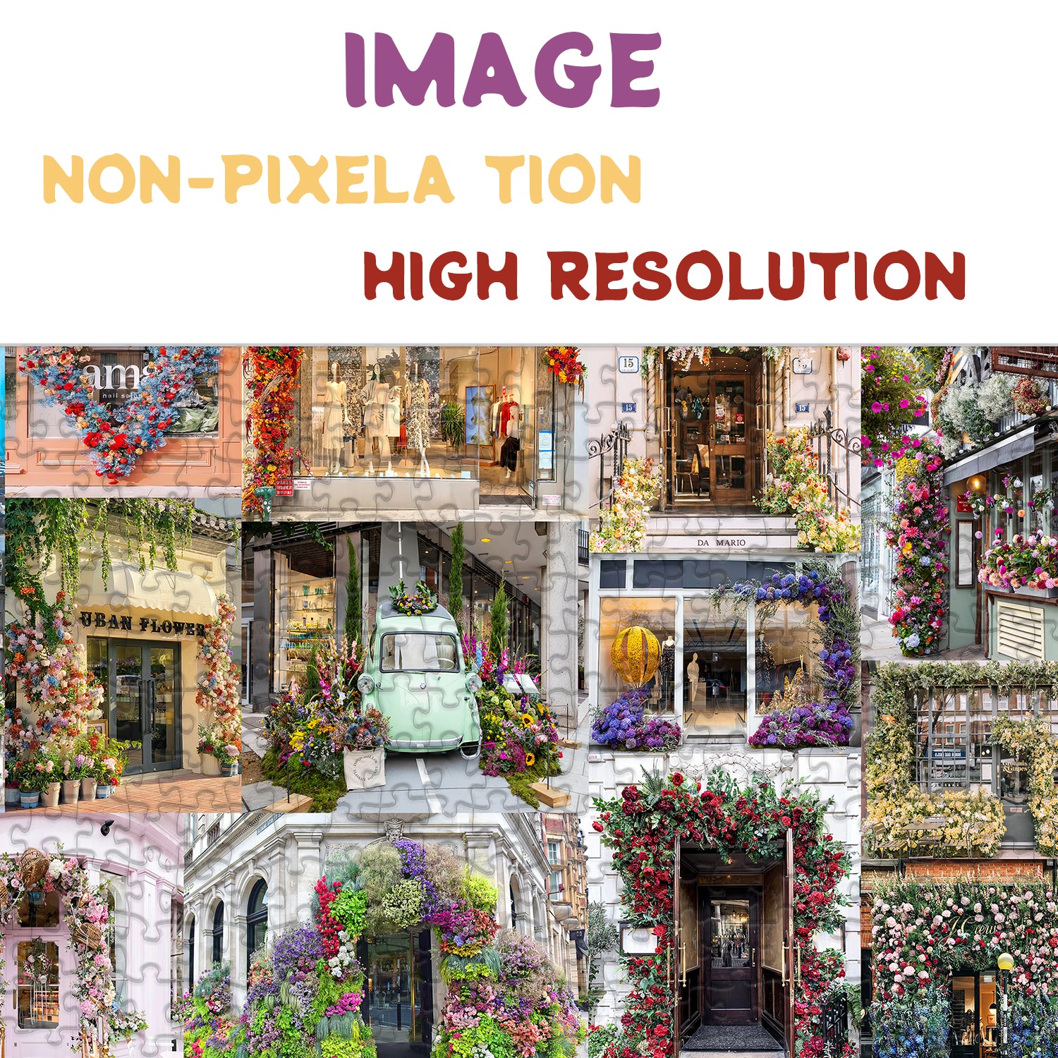 Bboldin® Street Flower Ausstellung Jigsaw Puzzle 1000 Stücke