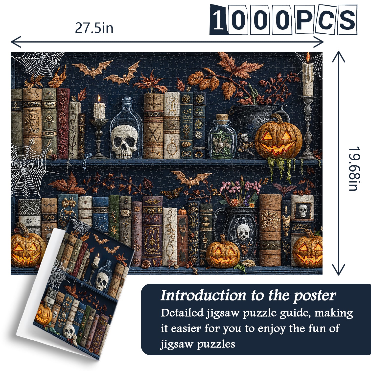 Spooky Bookshelf Nights Jigsaw Puzzle 1000 Pieces