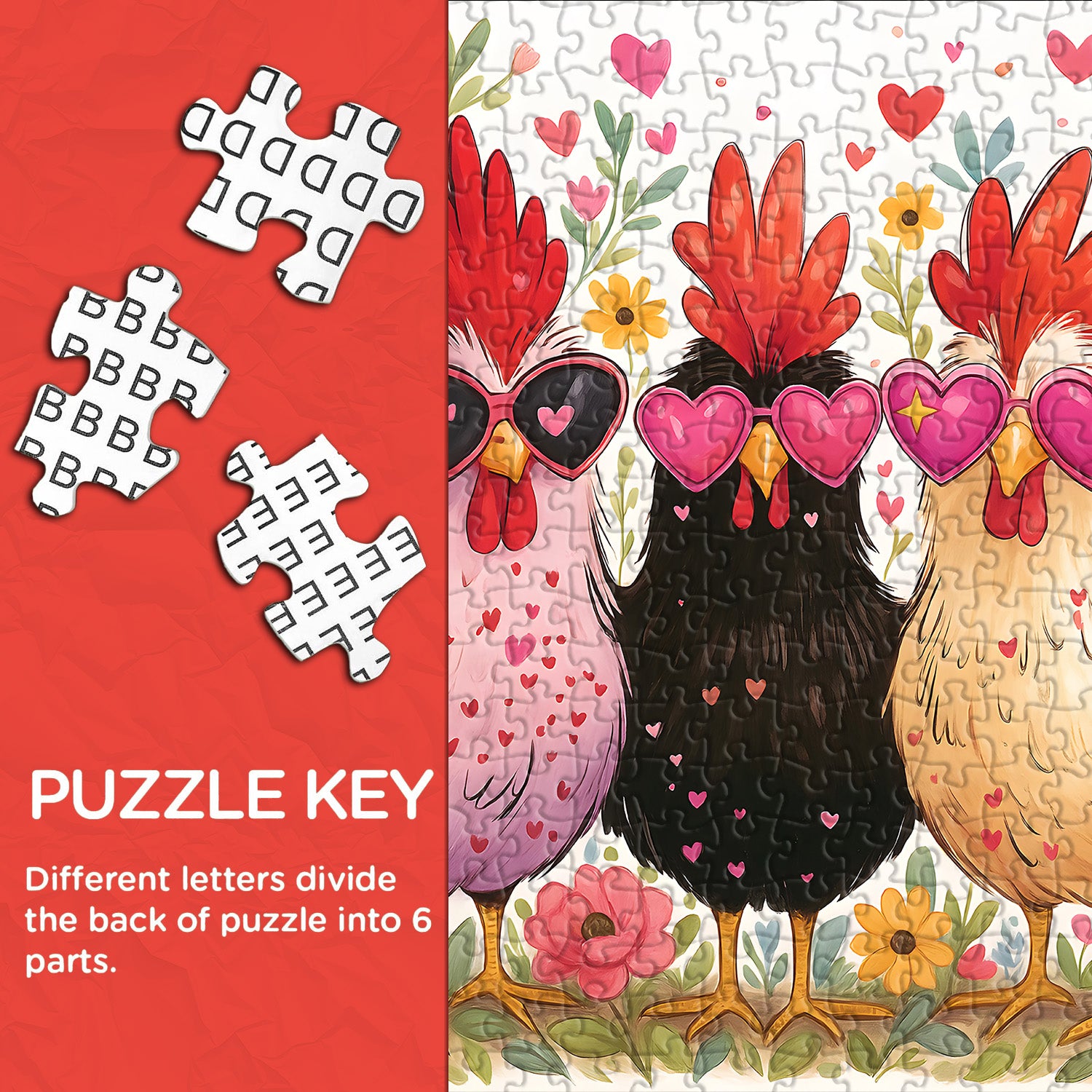 Heart Chicken Garden Jigsaw Puzzle 1000 Pieces
