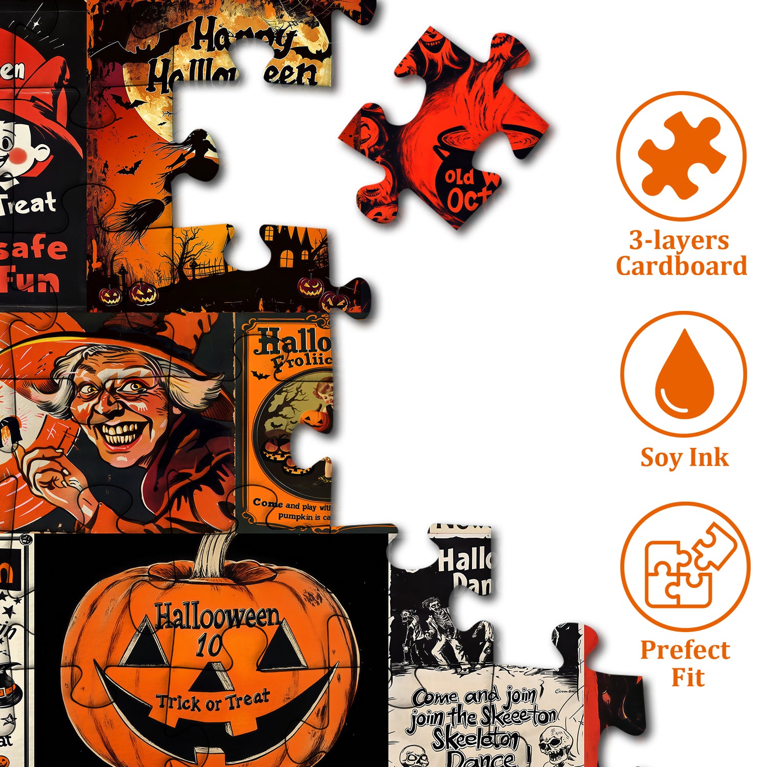 Halloween Retro Poster Puzzle 1000 Teile