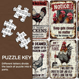 Verrückte kämpfende Hühnchen -Puzzle 1000 Stücke