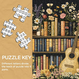 Wildblumen -Bücherregal -Puzzle 1000 Stücke