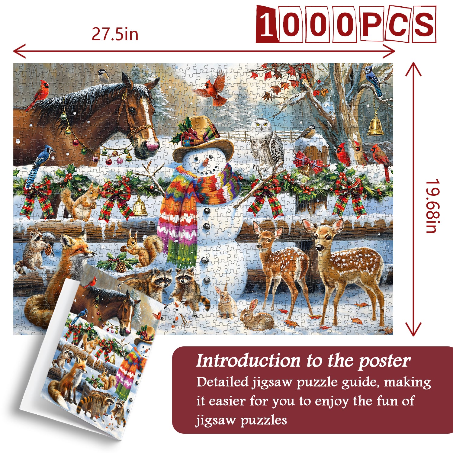 Christmas Animal Jigsaw Puzzles 1000 Pieces