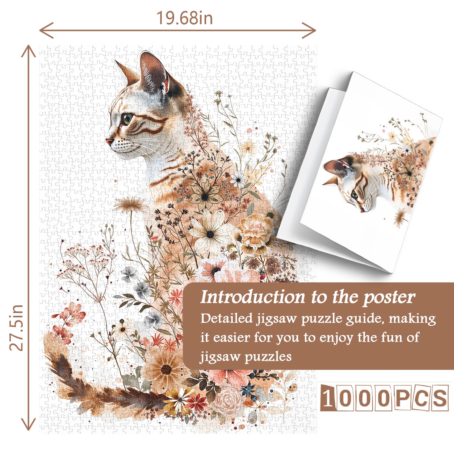 Flower Cat Jigsaw Puzzle 1000 Pieces