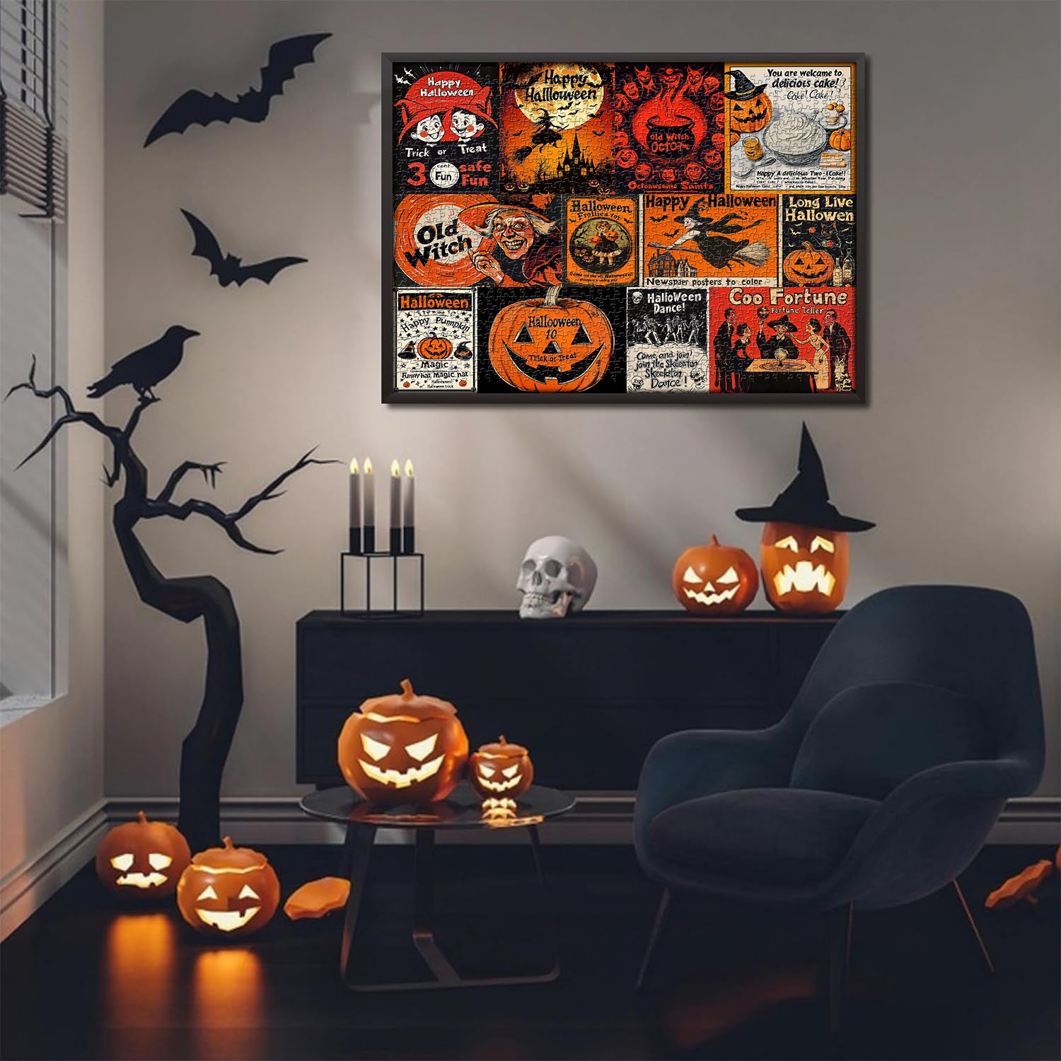 Halloween Retro Poster Puzzle 1000 Teile