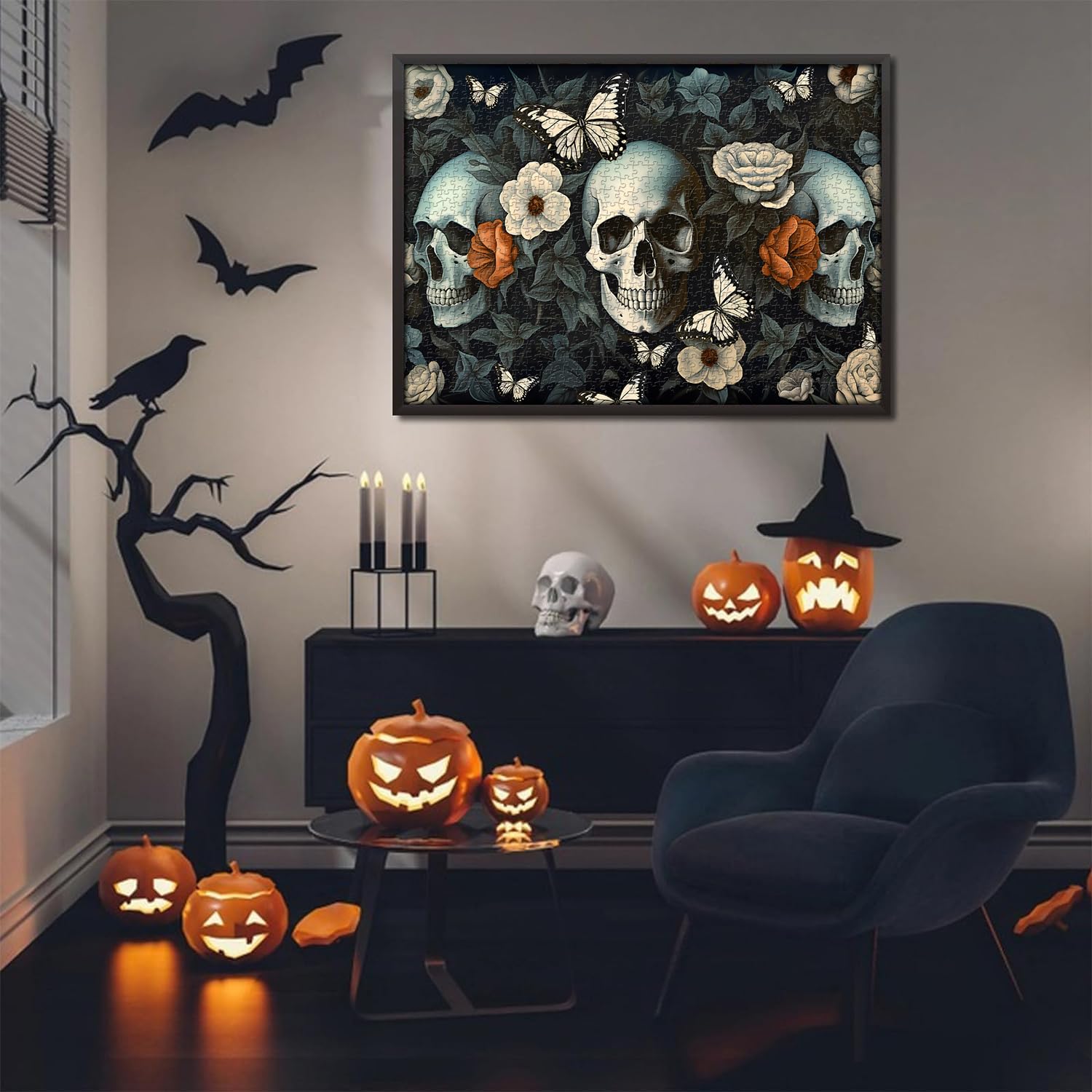 Floral Skull Jigsaw Puzzle 1000 Pieces