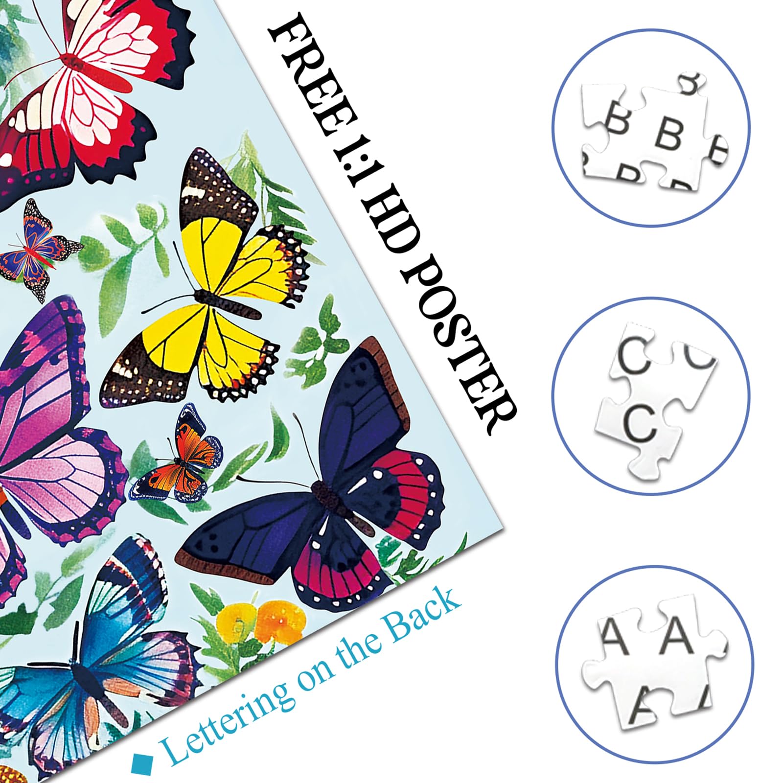 Bboldin® Colorful Butterflies Plant Flower Jigsaw Puzzle 1000 Pieces