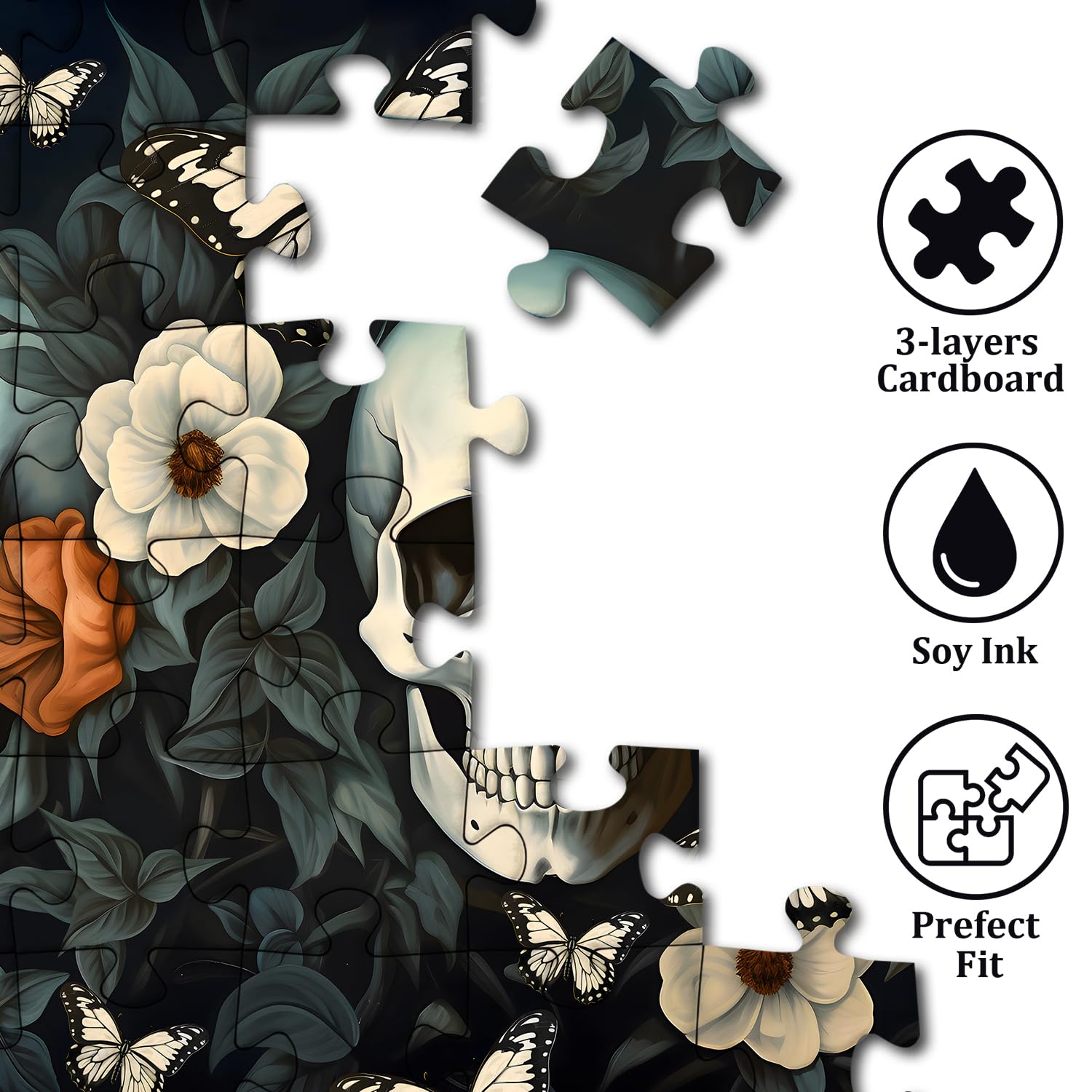 Floral Skull Jigsaw Puzzle 1000 Pieces