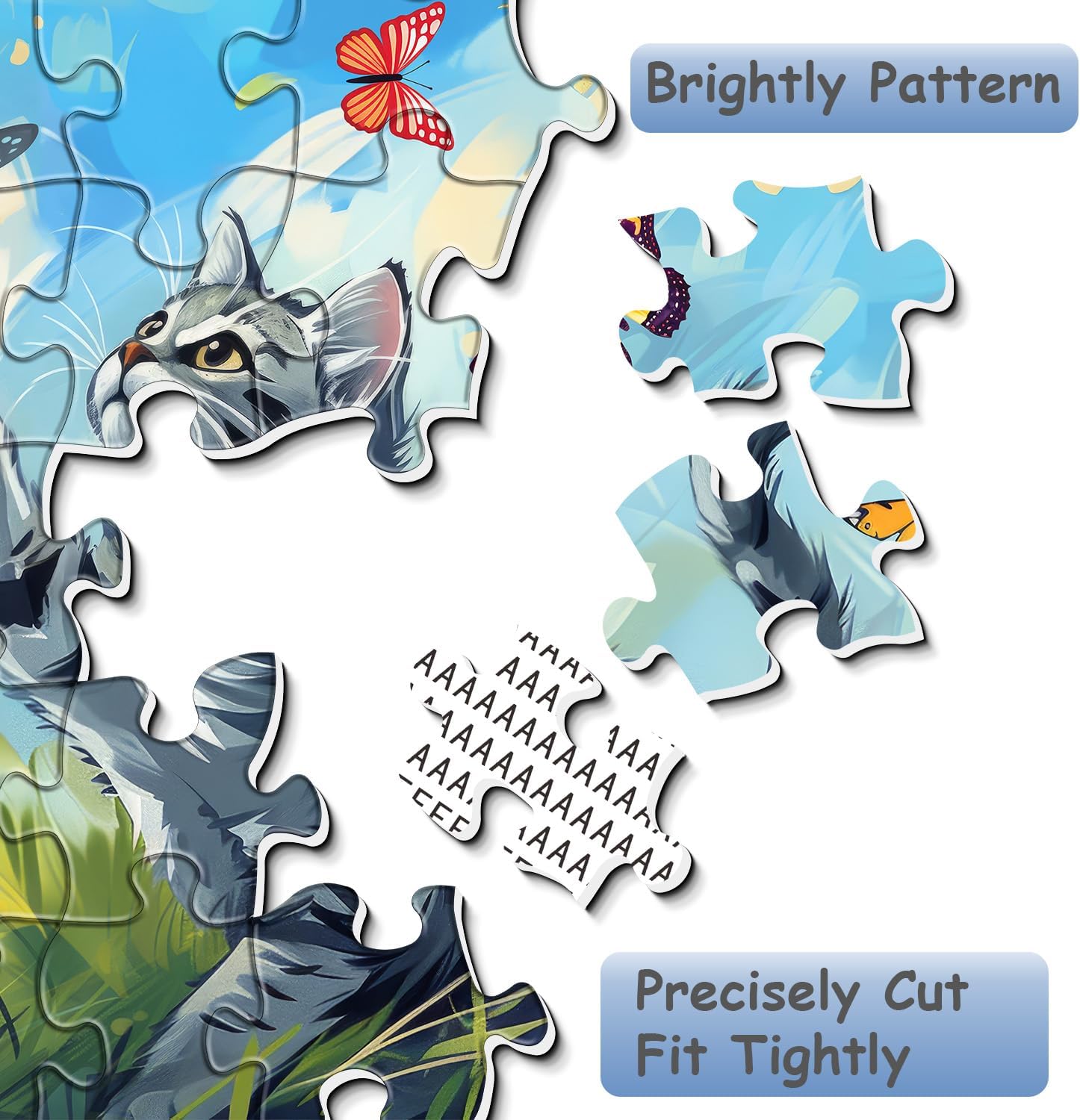 Gato persiguiendo a Butterfly Jigsaw Puzzle 1000 piezas
