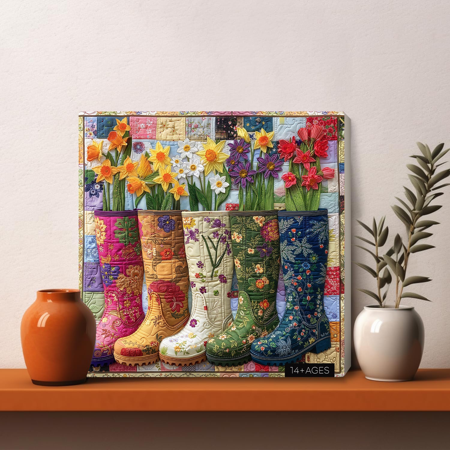 Floral Garden Boots Jigsaw Puzzle 1000 Pieces