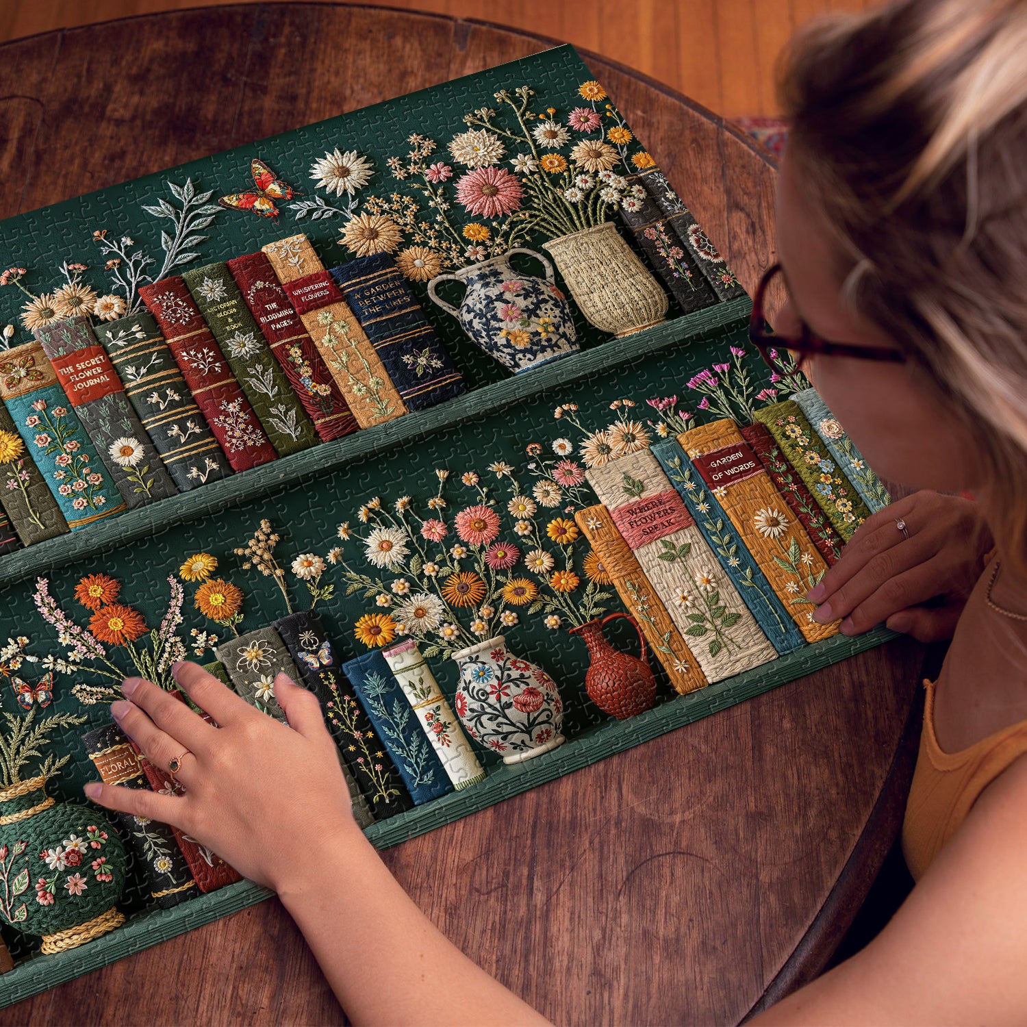 Blooming Bookshelf Jigsaw Puzzle 1000 Pieces