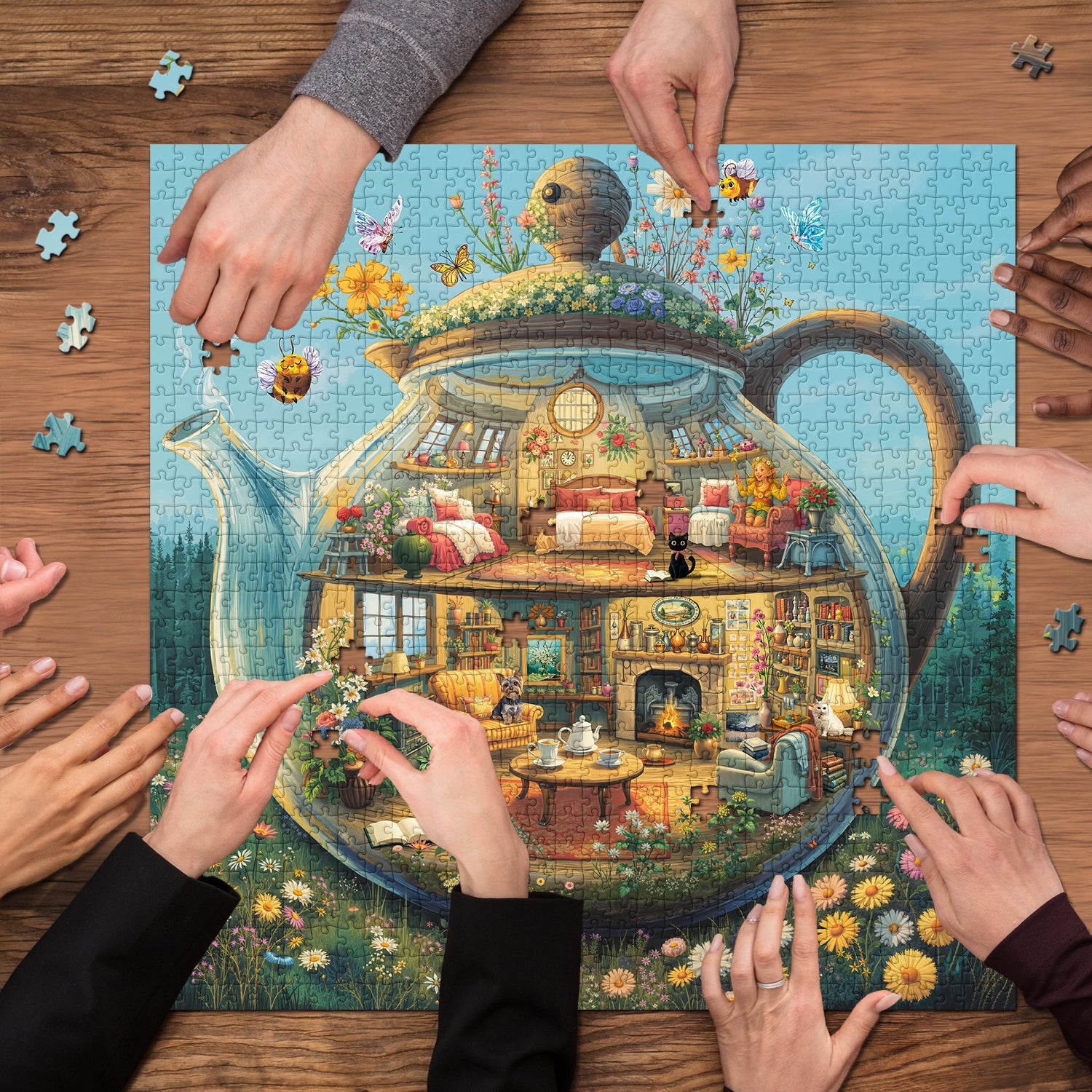 Glass Teapot House Jigsaw Puzzle 1000 Pieces