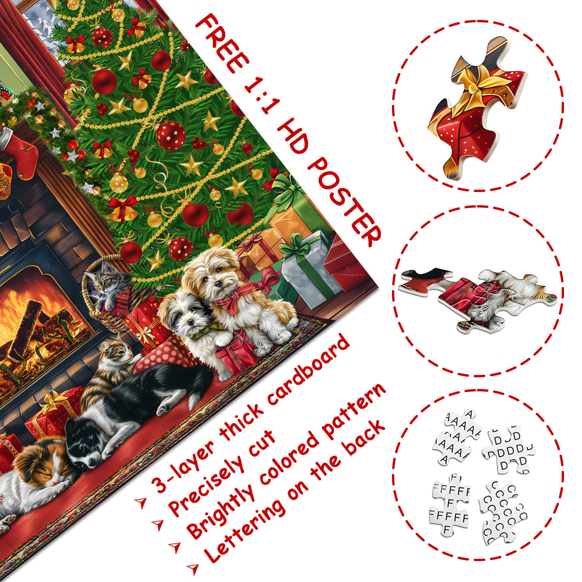 Accogliente puzzle di calendario dell'avvento natalizio 1000 pezzi