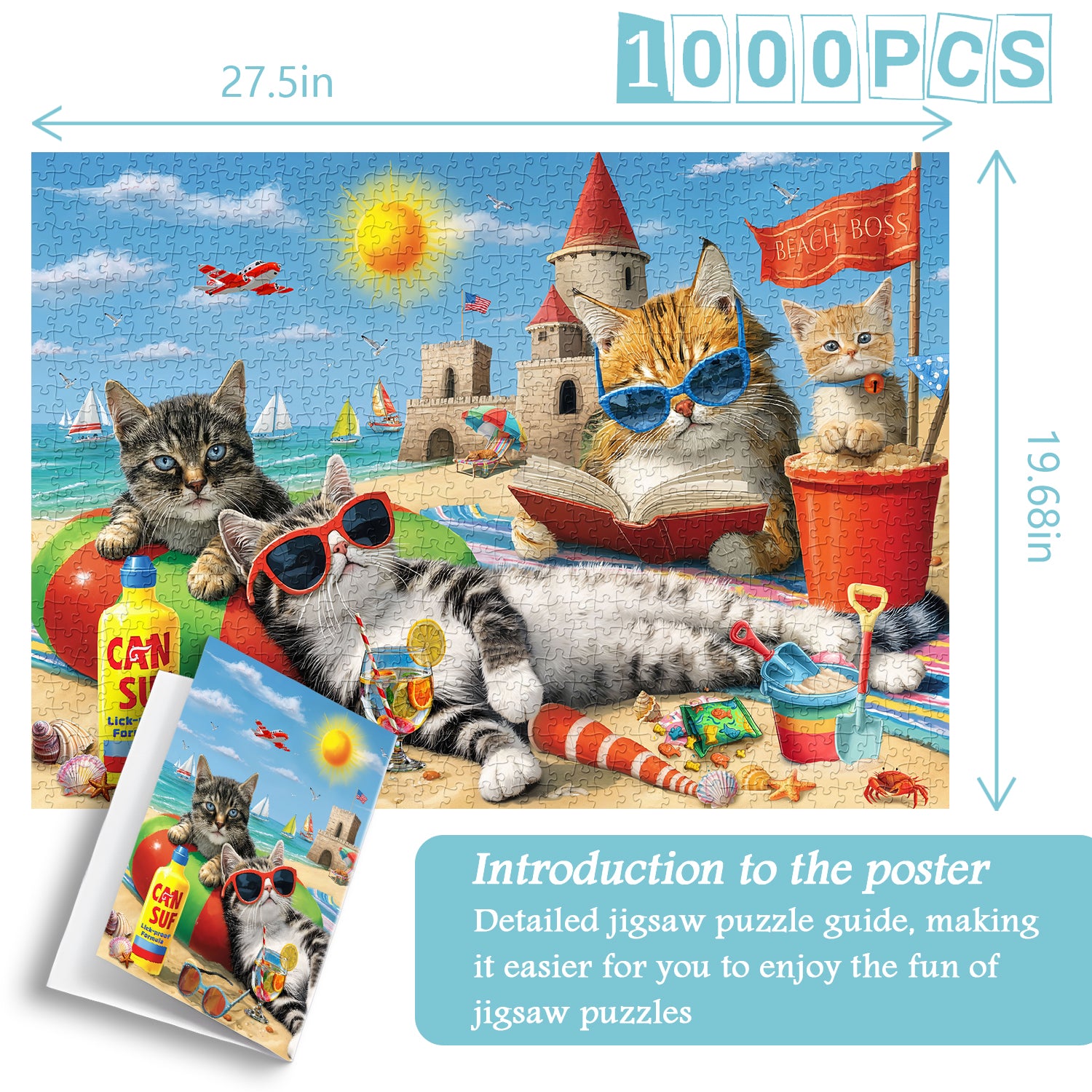 Beach Cat Party Jigsaw Puzzle 1000 Pieces