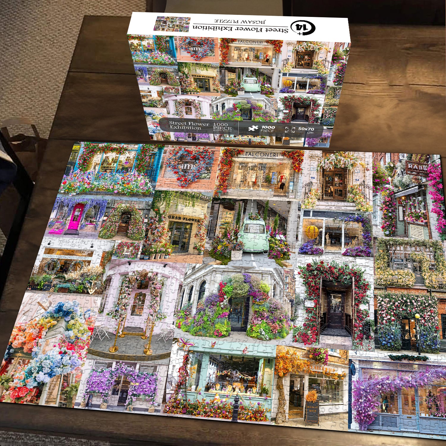 Bboldin® Street Flower Ausstellung Jigsaw Puzzle 1000 Stücke