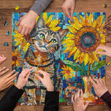 Sonnenblumenkatze Puzzle 1000 Stücke