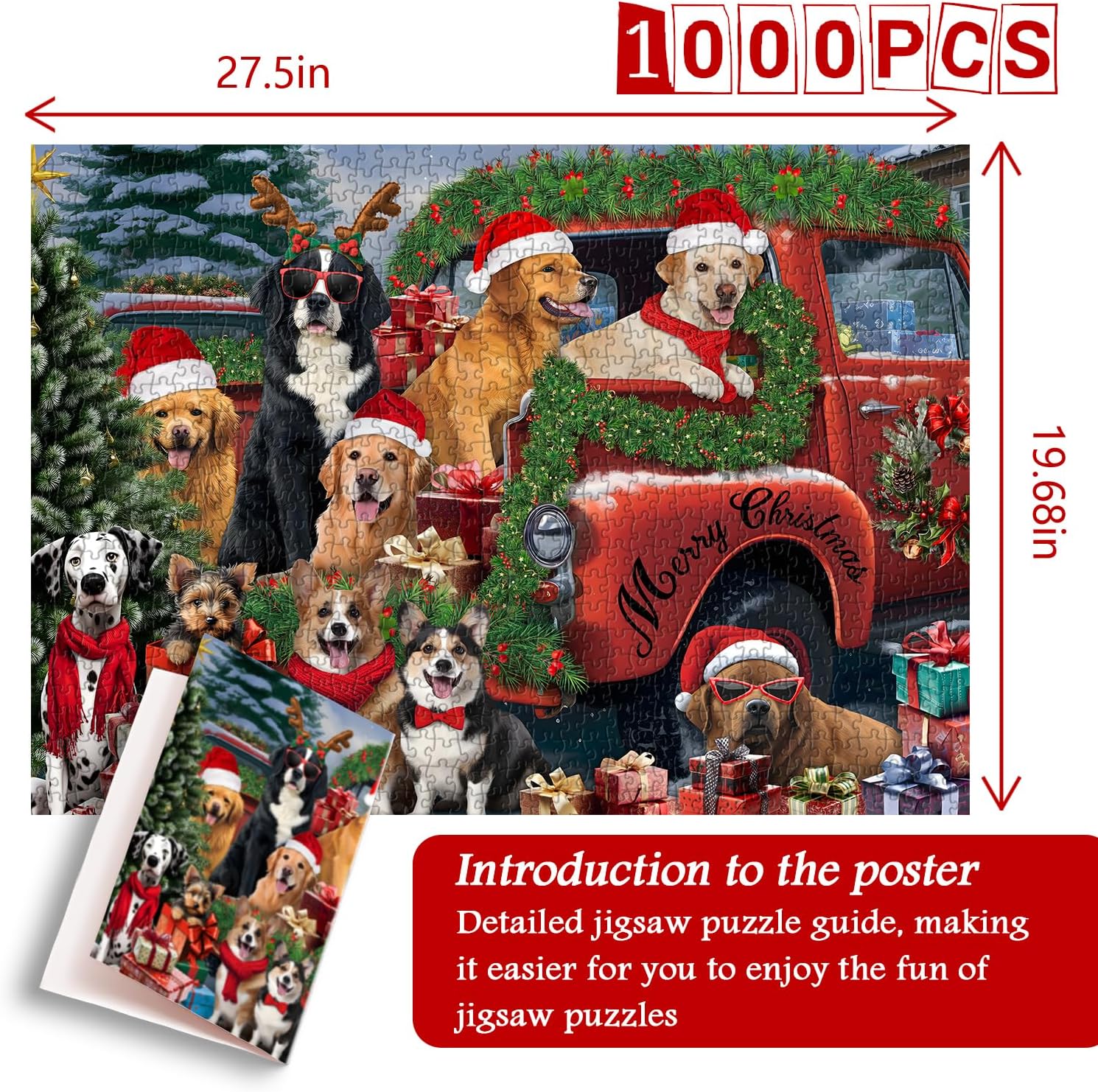 Christmas Puppy Jigsaw Puzzles 1000 Pieces