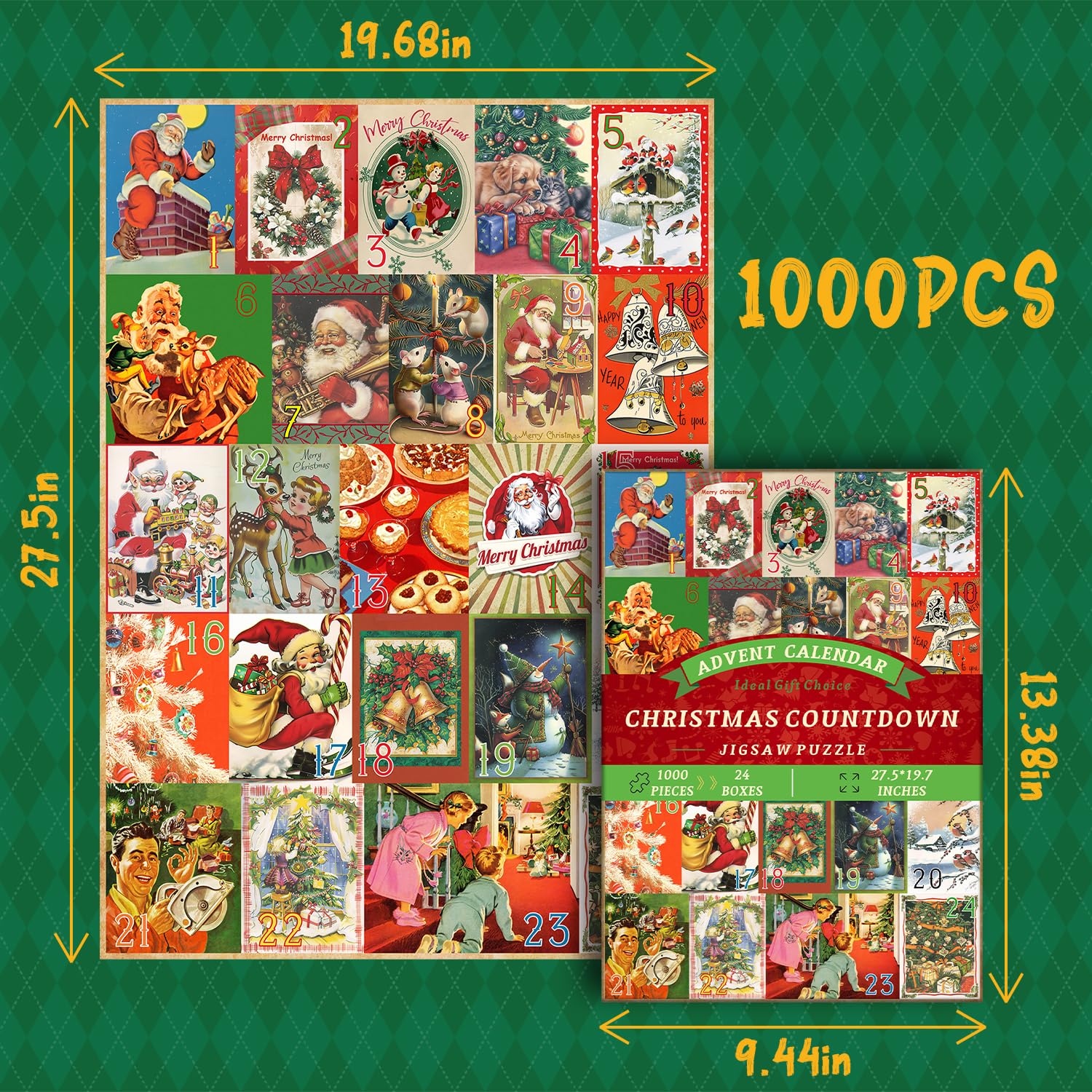 Christmas Calendar Jigsaw Puzzle  1000 Pieces