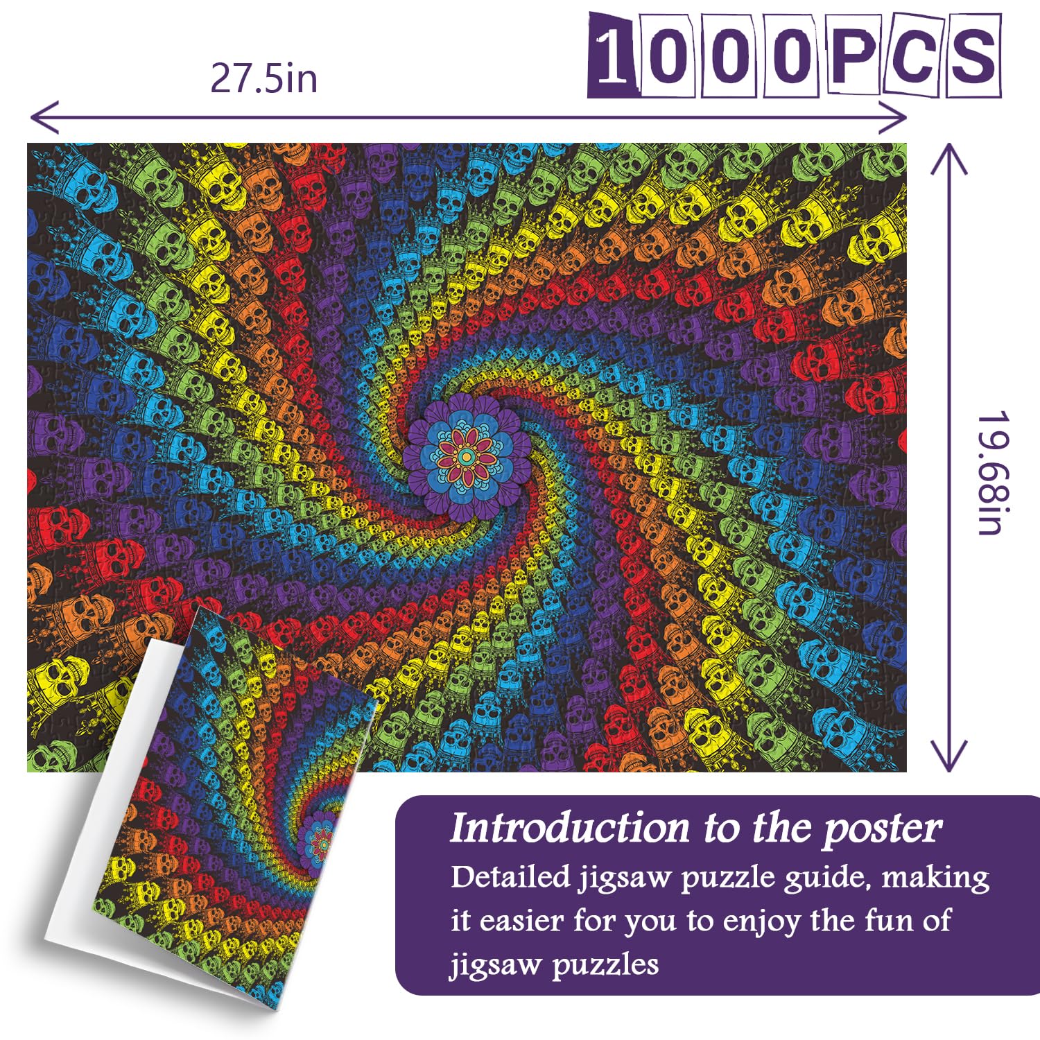 Bboldin® Color Skull Jigsaw Puzzle 1000 Pieces