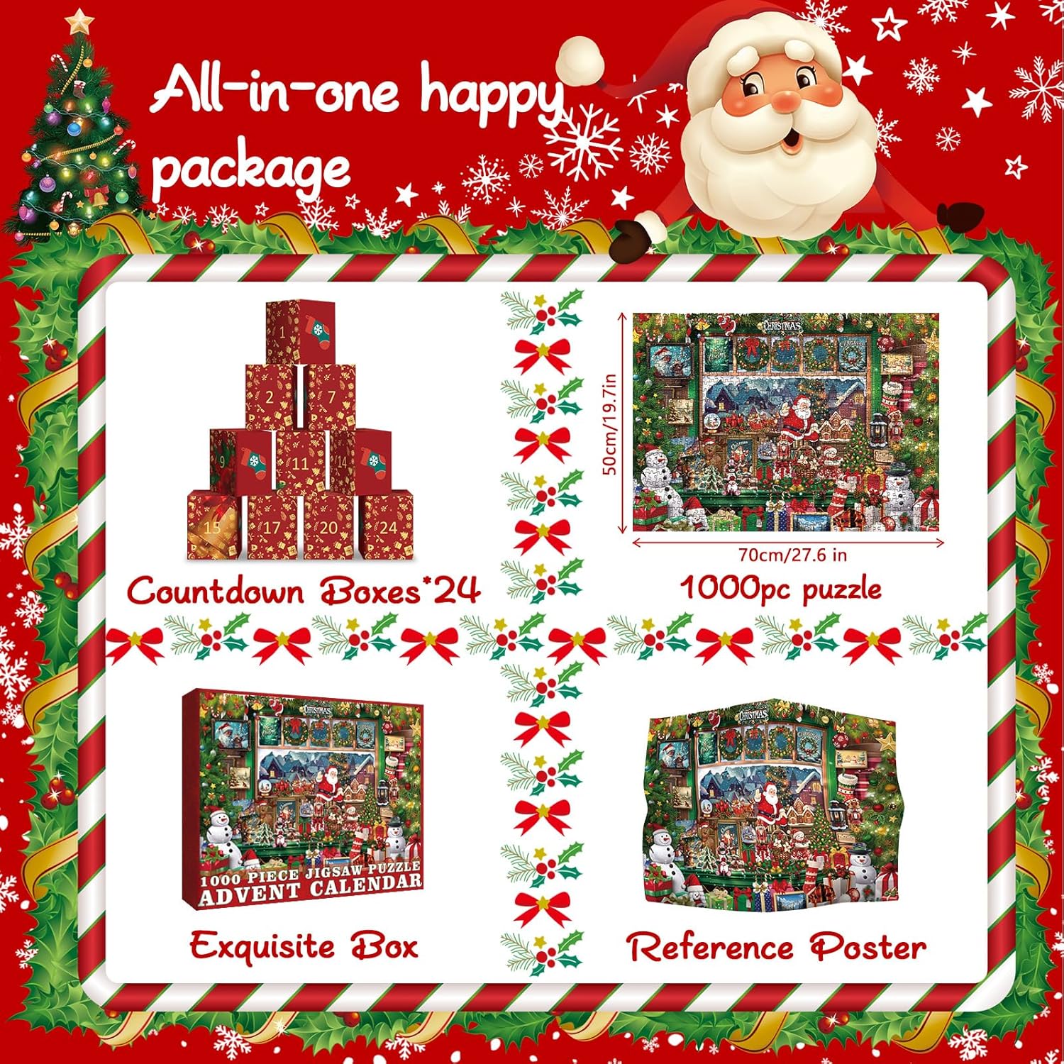 Yuletide Joy Advent Calendar Jigsaw Puzzle 1000 Pieces